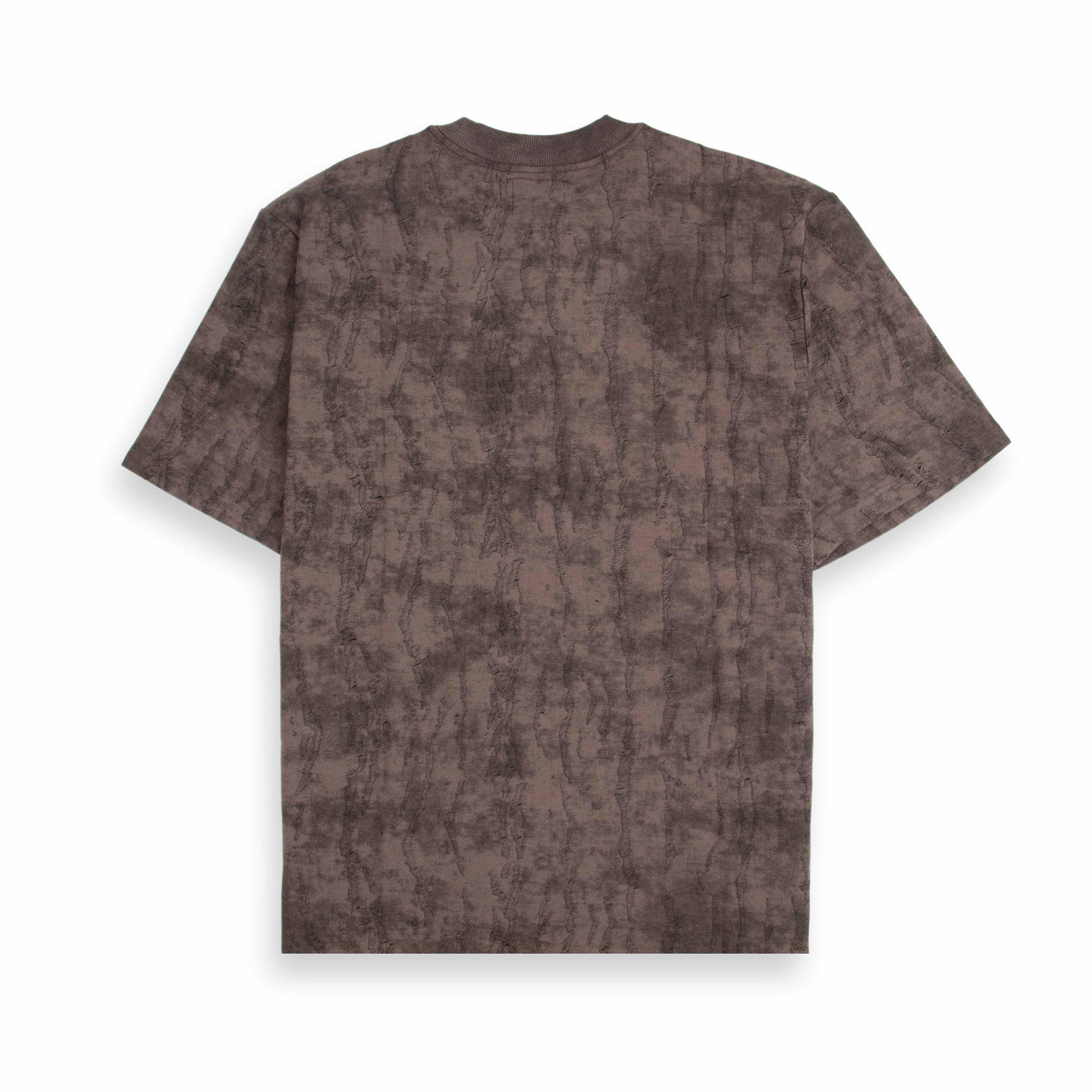 Agu & Sons batik t-shirt in brown and black, featuring a relaxed fit and textured design for a trendy and comfortable casual look.