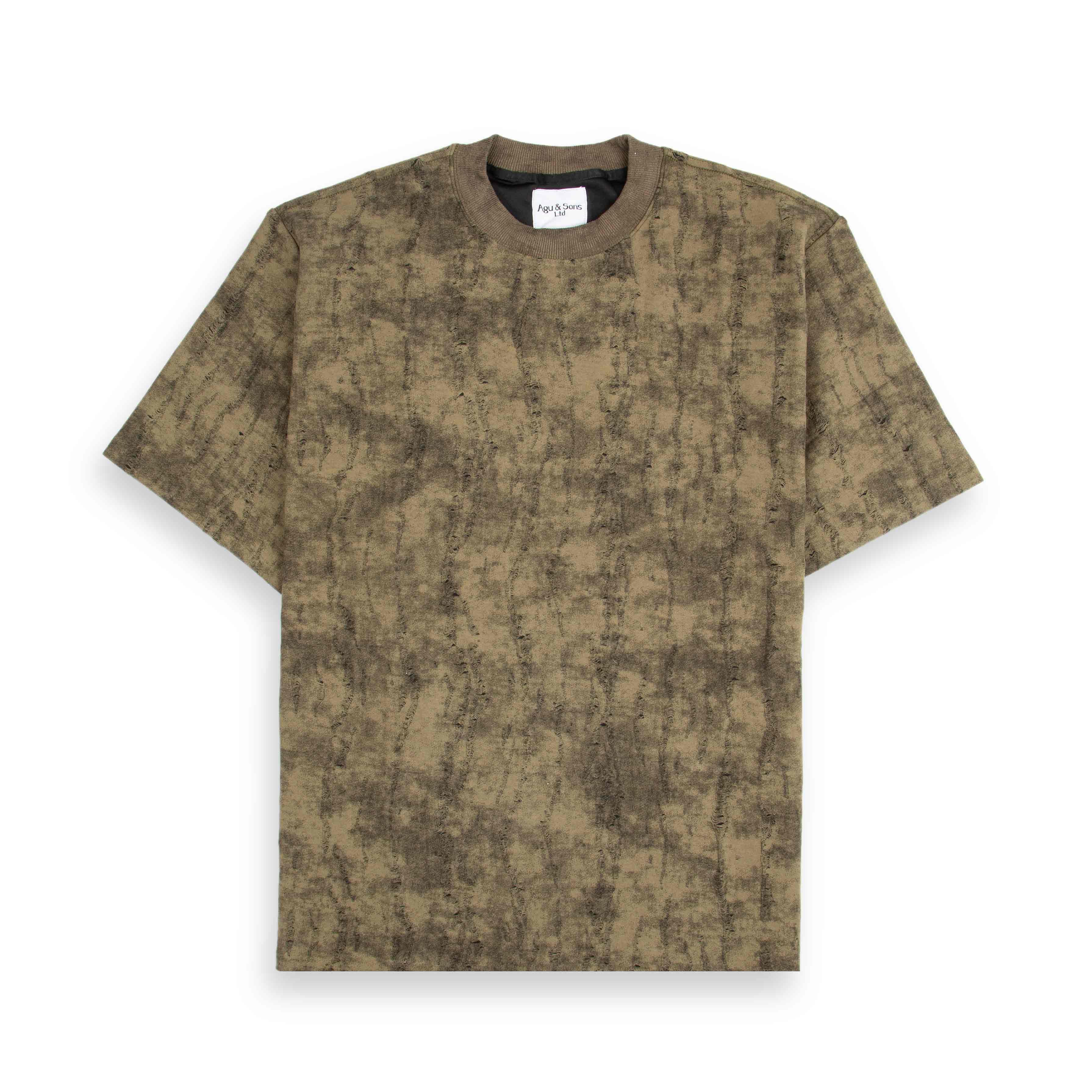 Agu & Sons Ltd Batik Oversized T-Shirt - Olive Green, XL