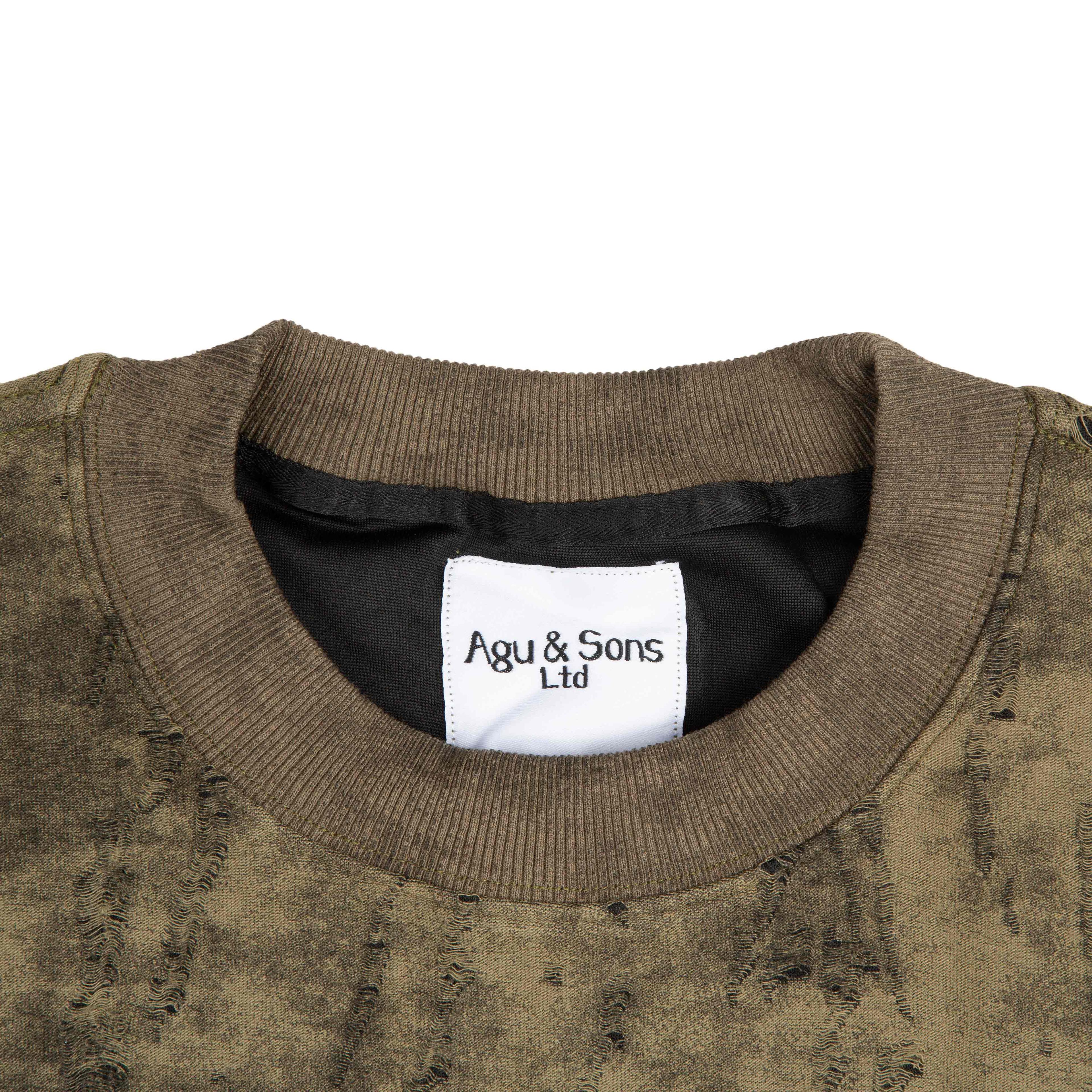 Agu & Sons Ltd Batik Oversized T-Shirt – Olive Green, XL | Unisex, Premium Cotton, Streetwear Fashion