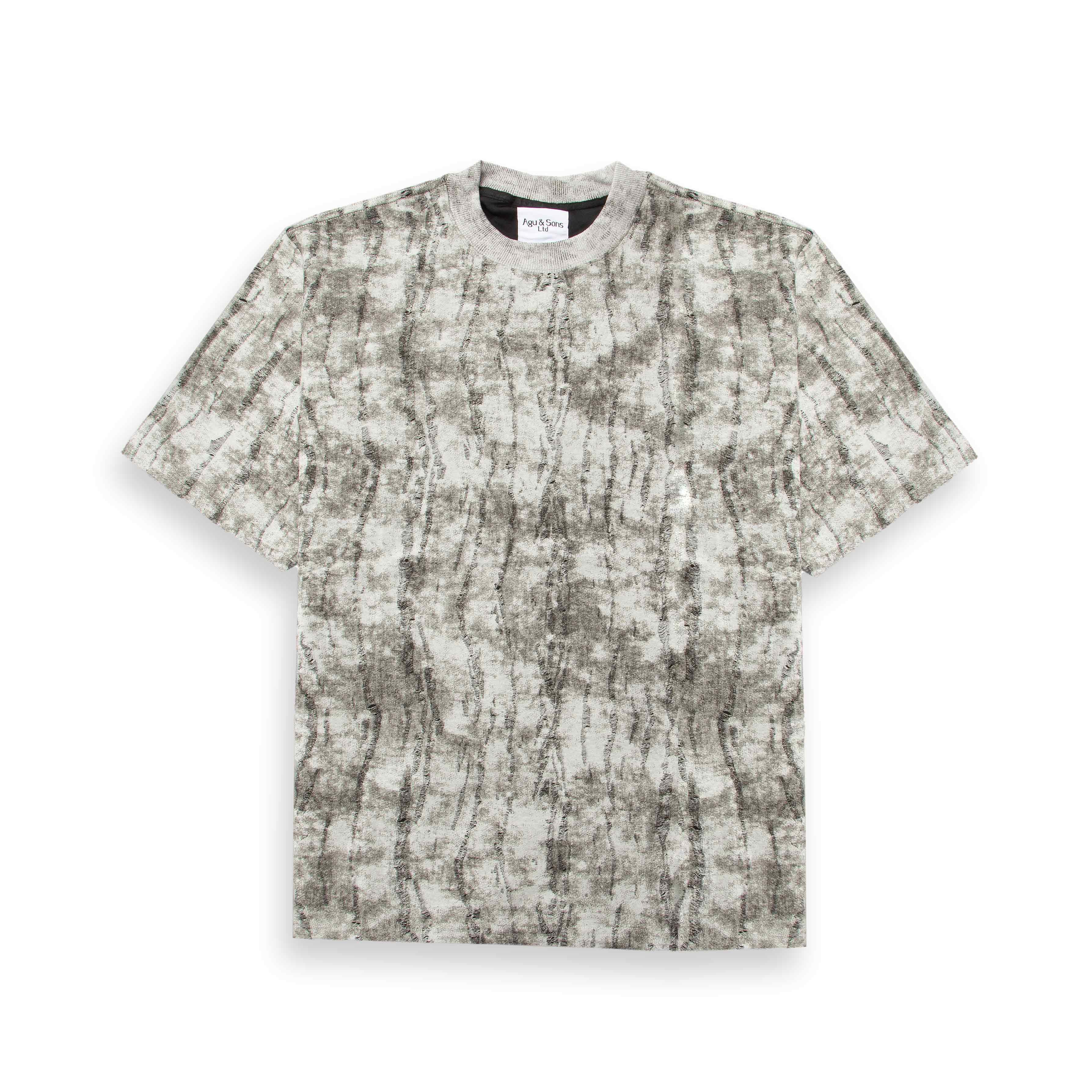 Agu & Sons black and grey Batik t-shirt for men and women, featuring a modern textured design and relaxed fit for ultimate comfort.