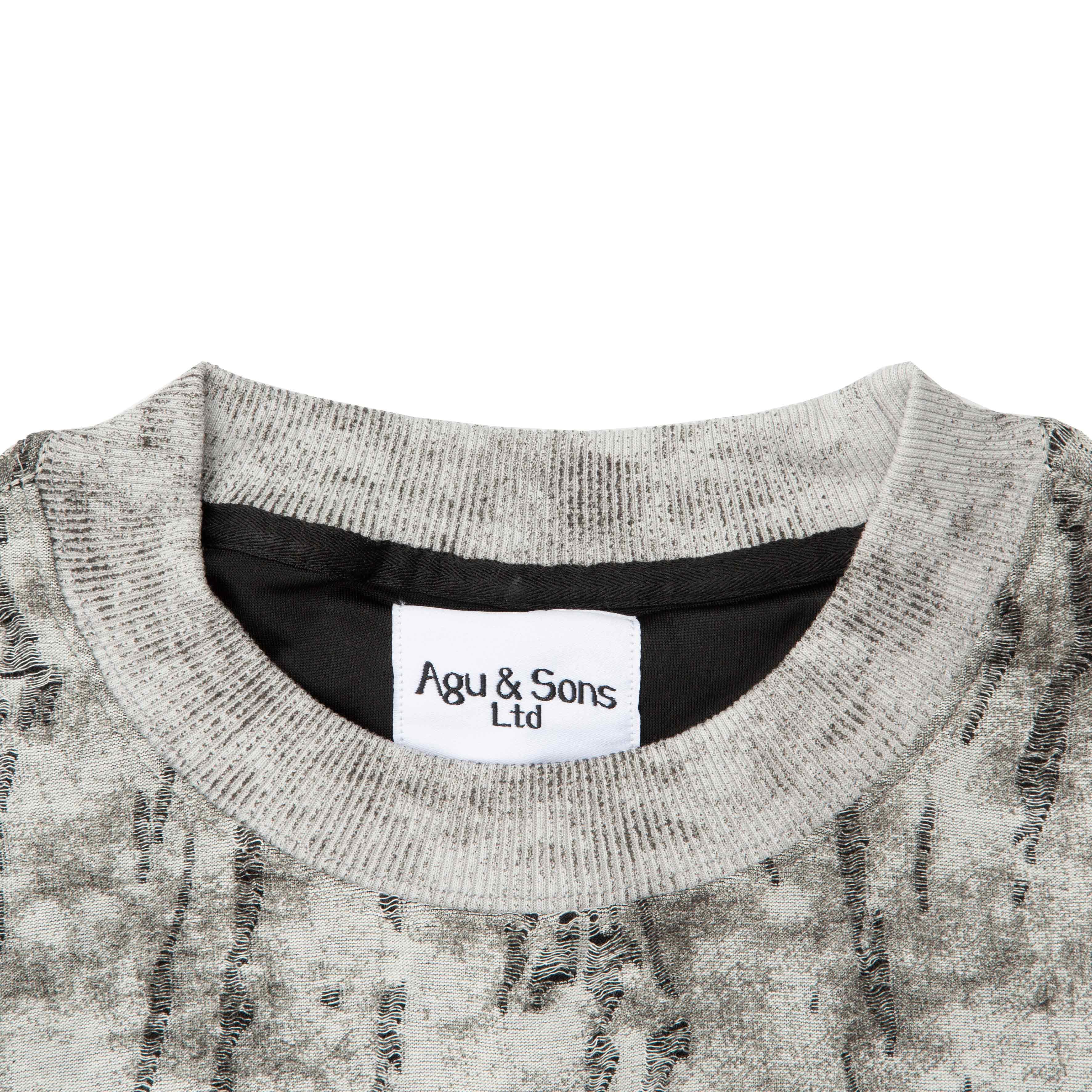 Agu & Sons black and grey batik t-shirt for men and women, featuring a modern textured design and relaxed fit for ultimate comfort.