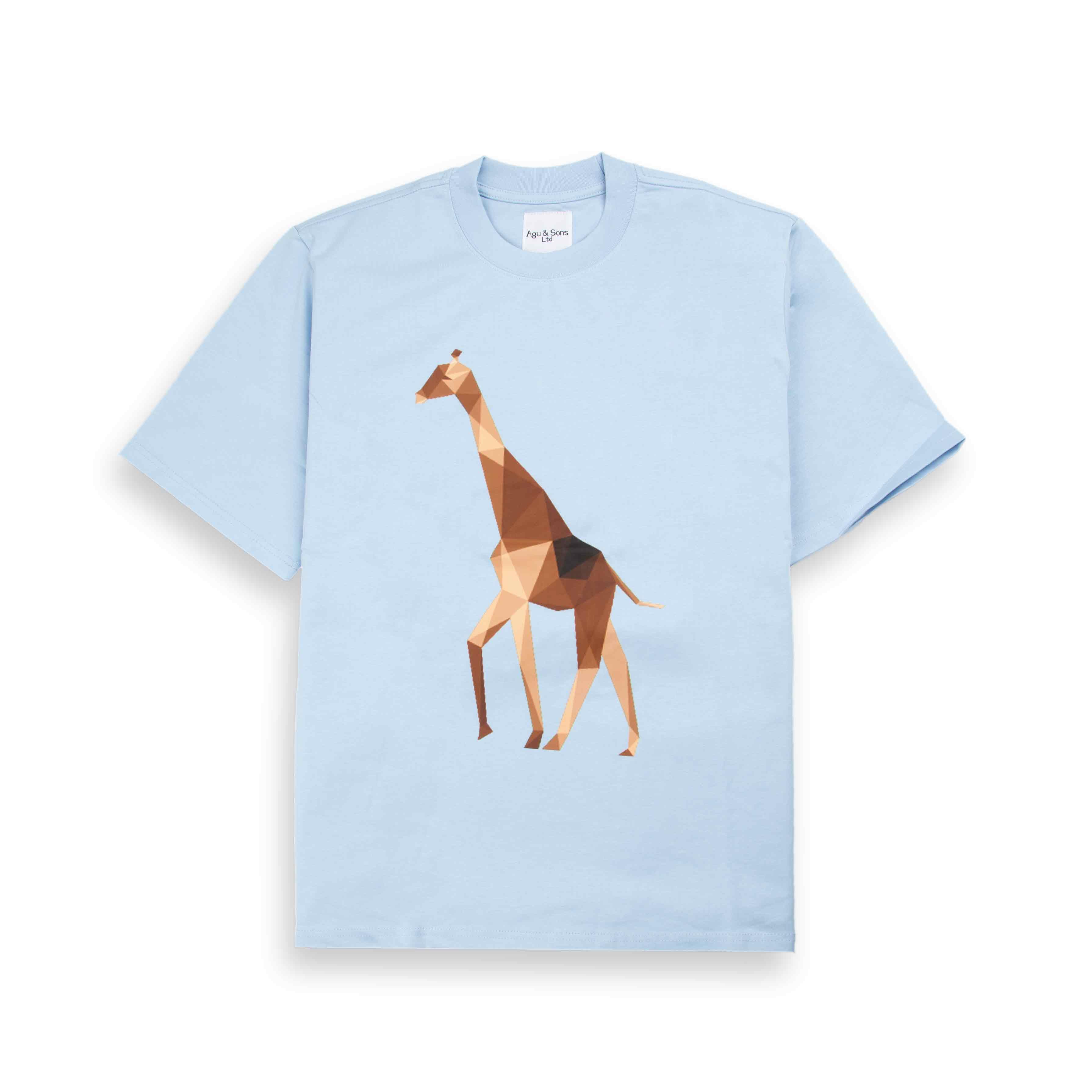Agu & Sons "Abstract Giraffe" Light Blue Unisex Tee