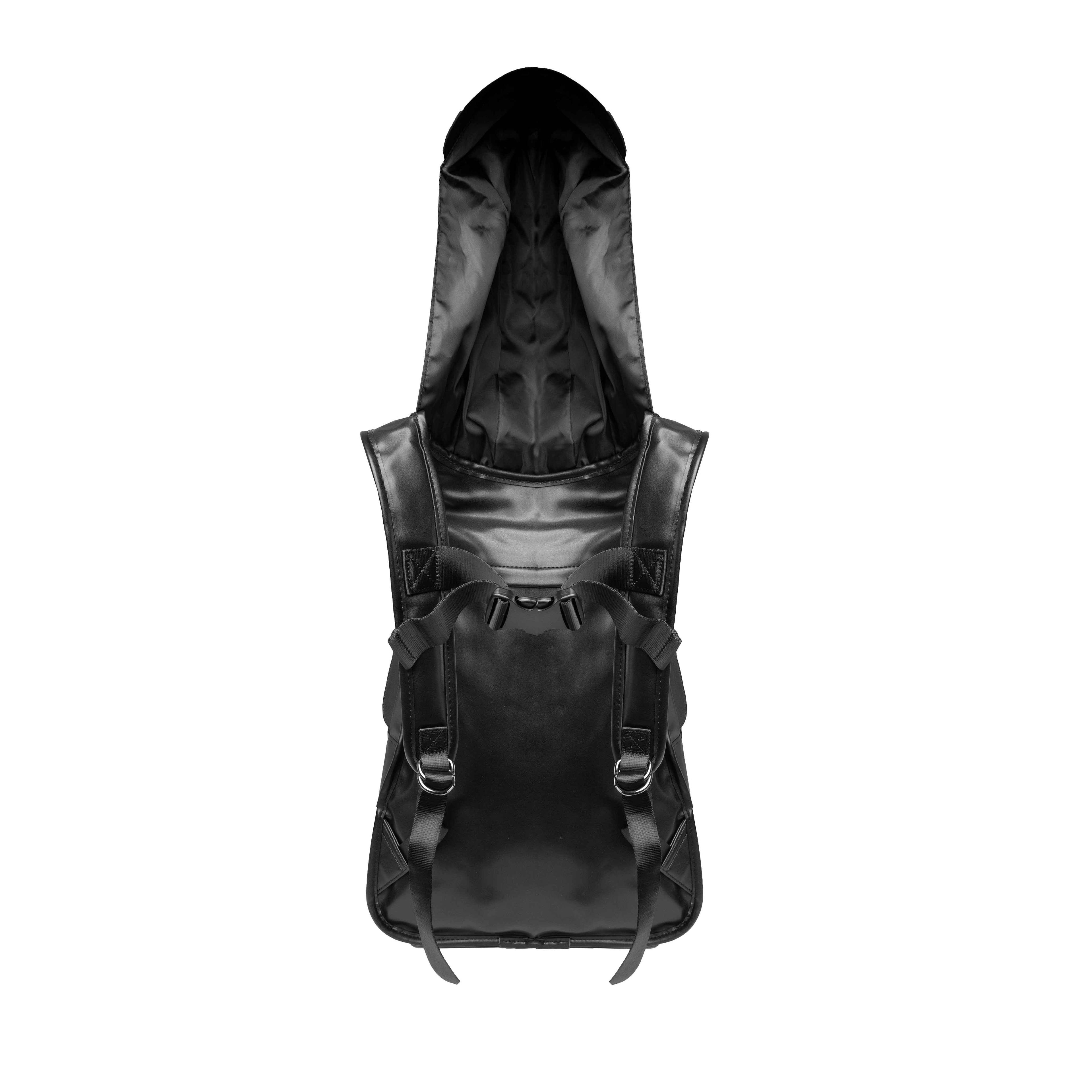 3D Skull Hooded Backpack - Black Edgy Unisex Bag