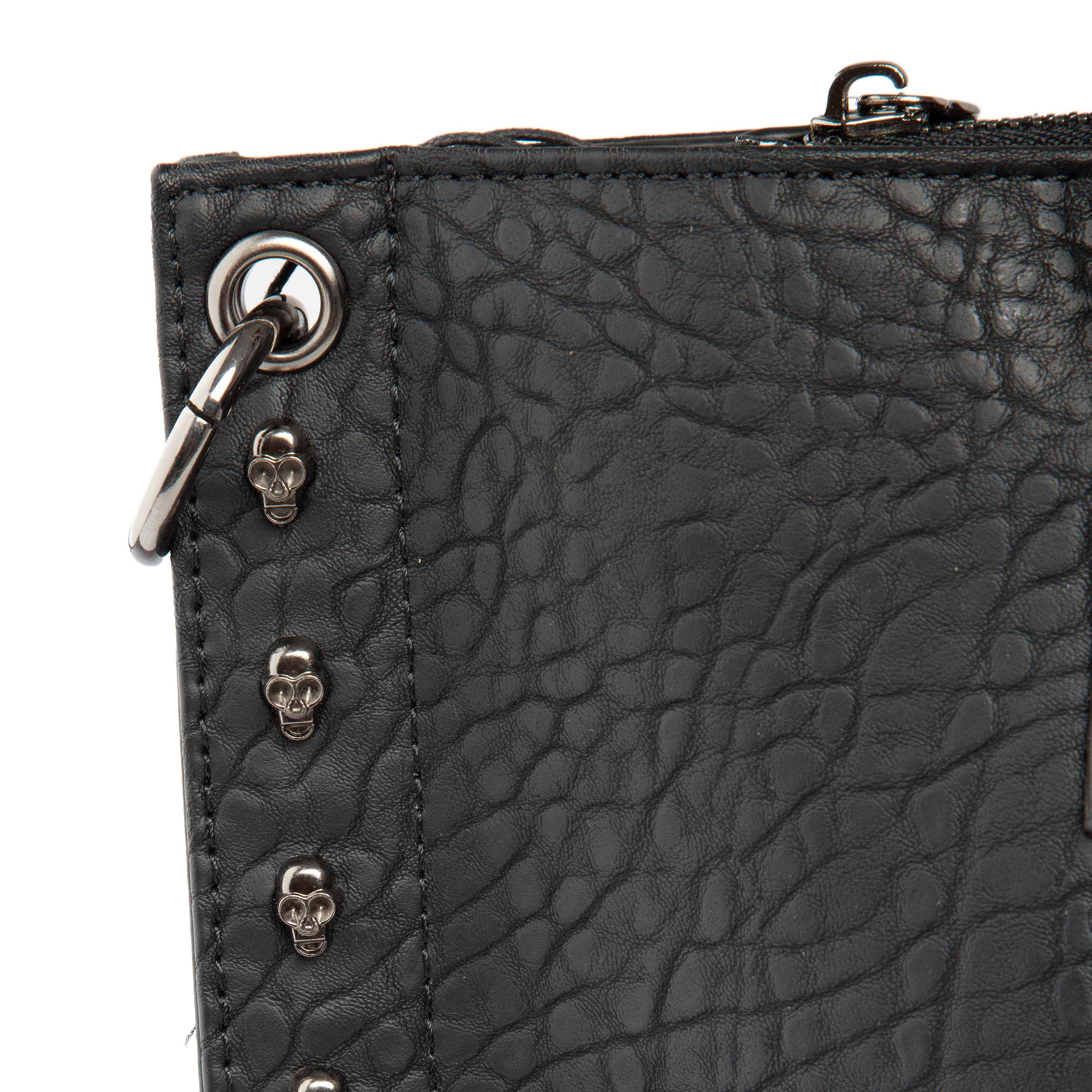 Studded Skull Crossbones Black Tote Bag - Edgy Style