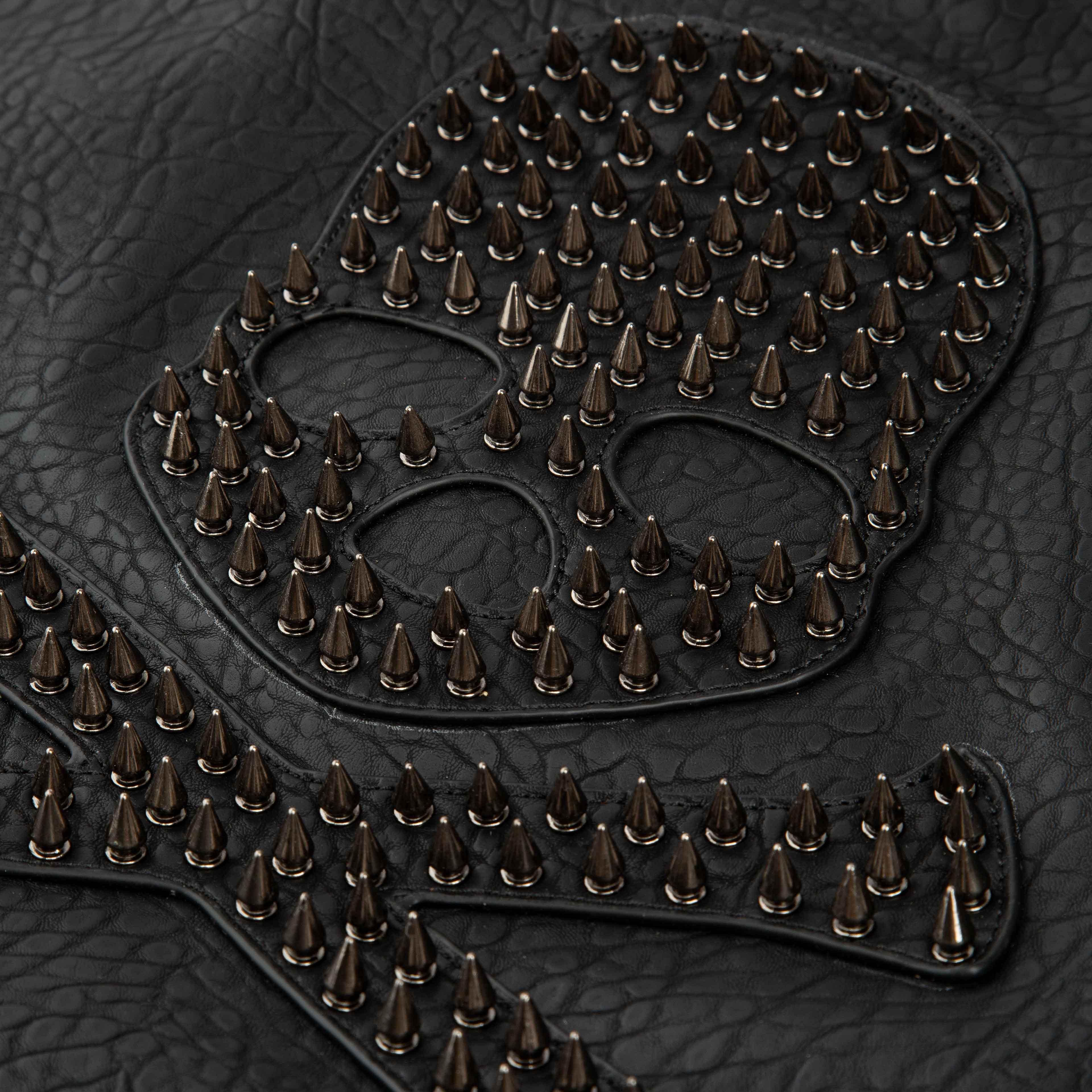 Studded Skull Crossbones Black Tote Bag - Edgy Style