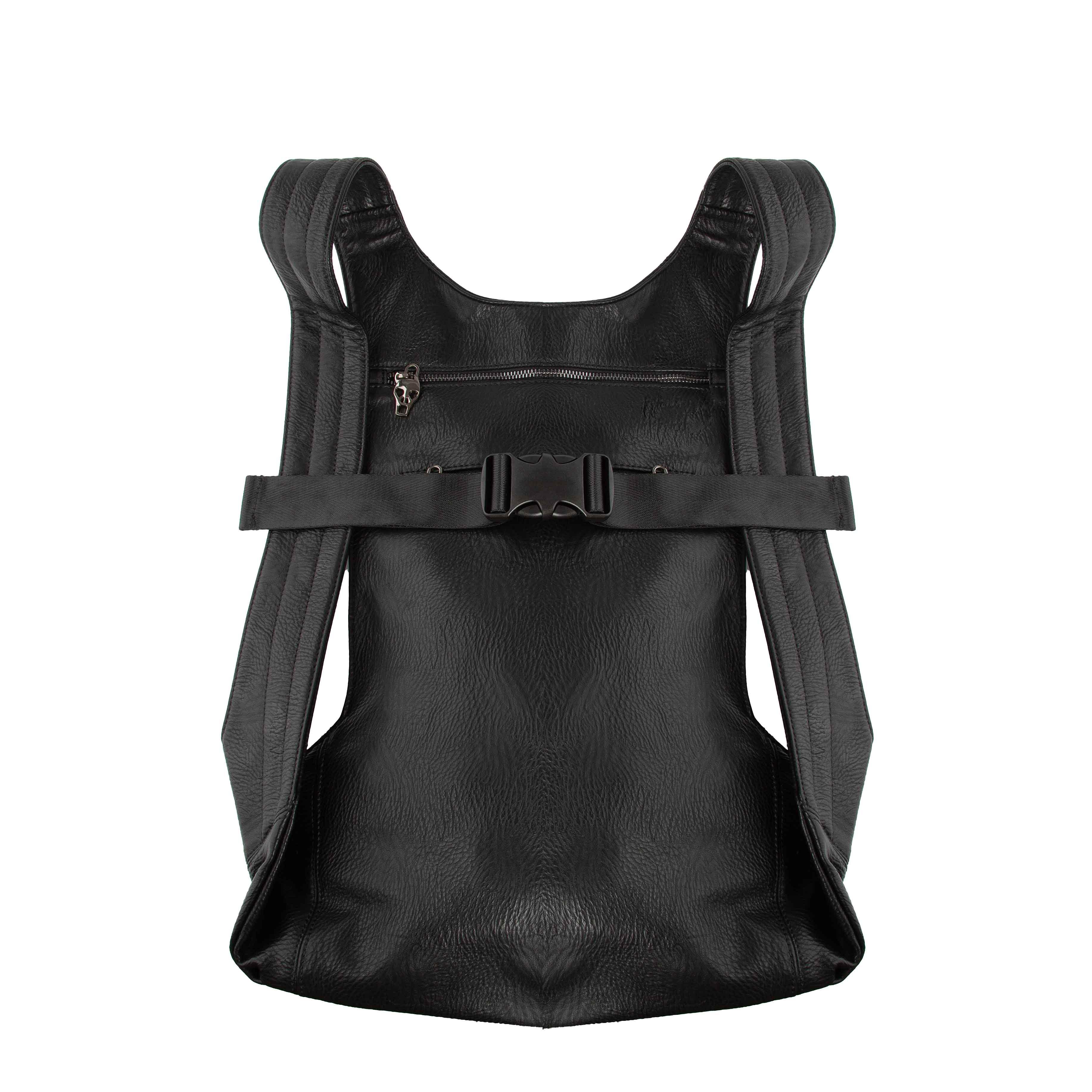 3D Skull Faux Leather Chest Vest - Black Unisex