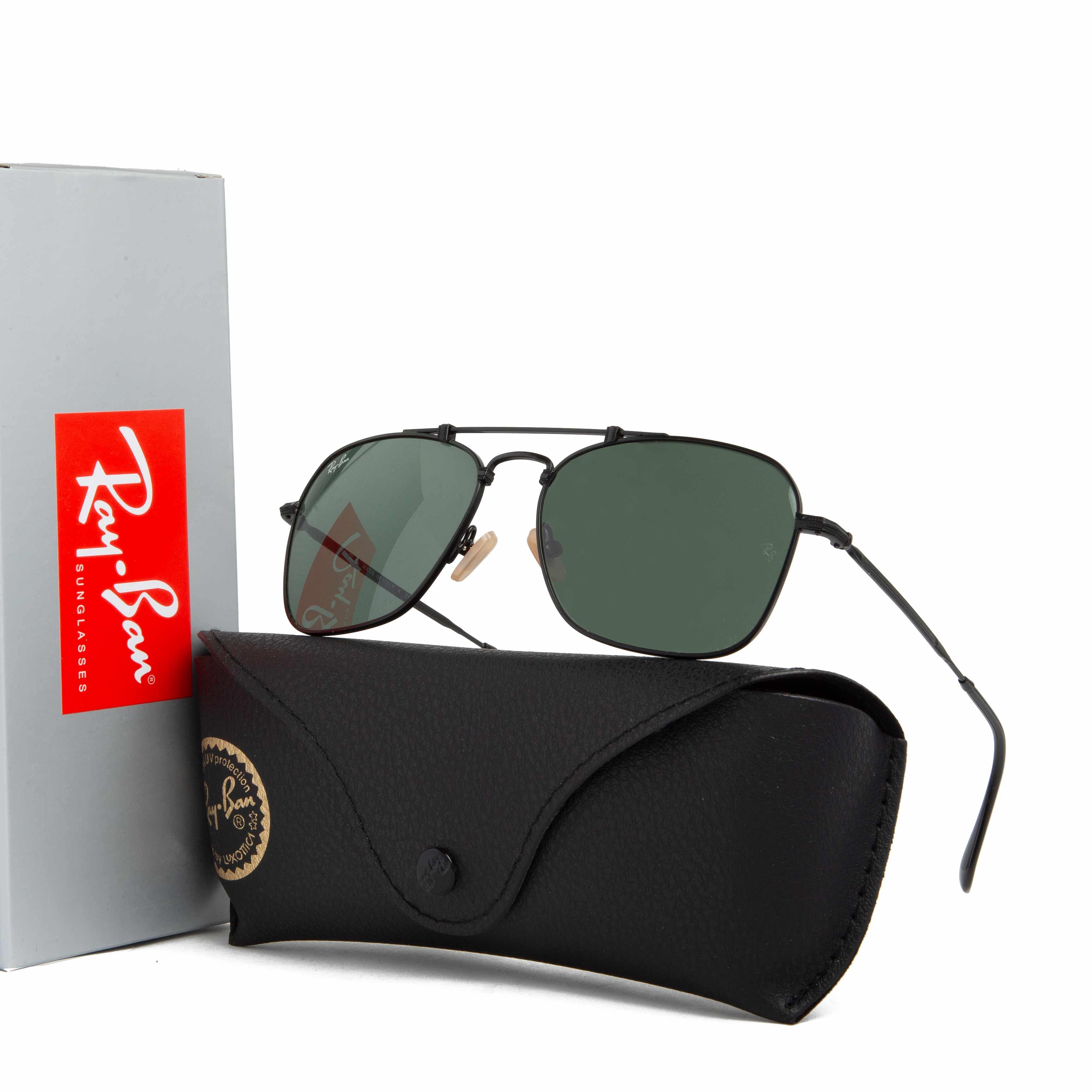 Ray-Ban Marshal II aviator sunglasses with black metal frame and green lenses