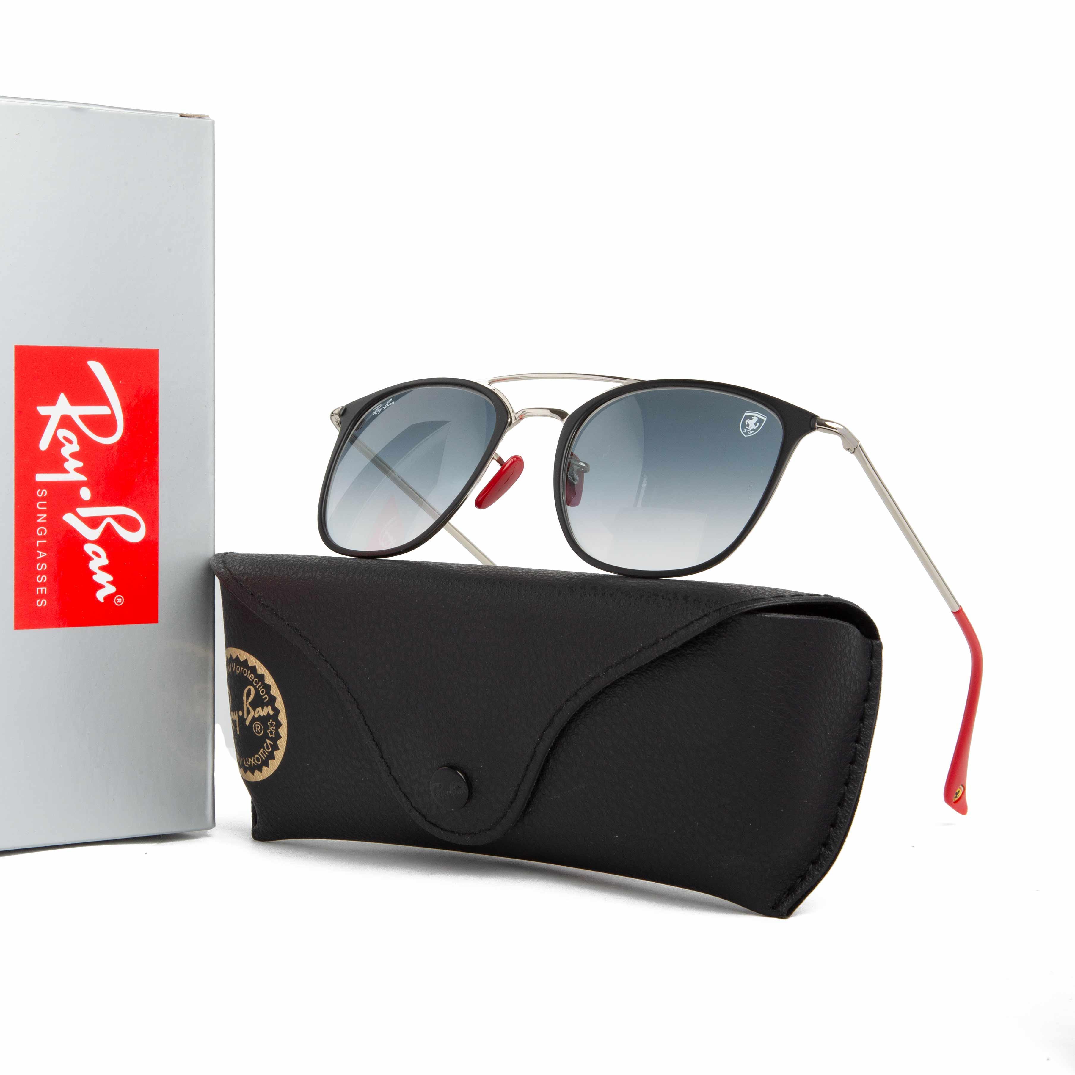 Ray-Ban Ferrari Square Gradient Sunglasses - Black & Red