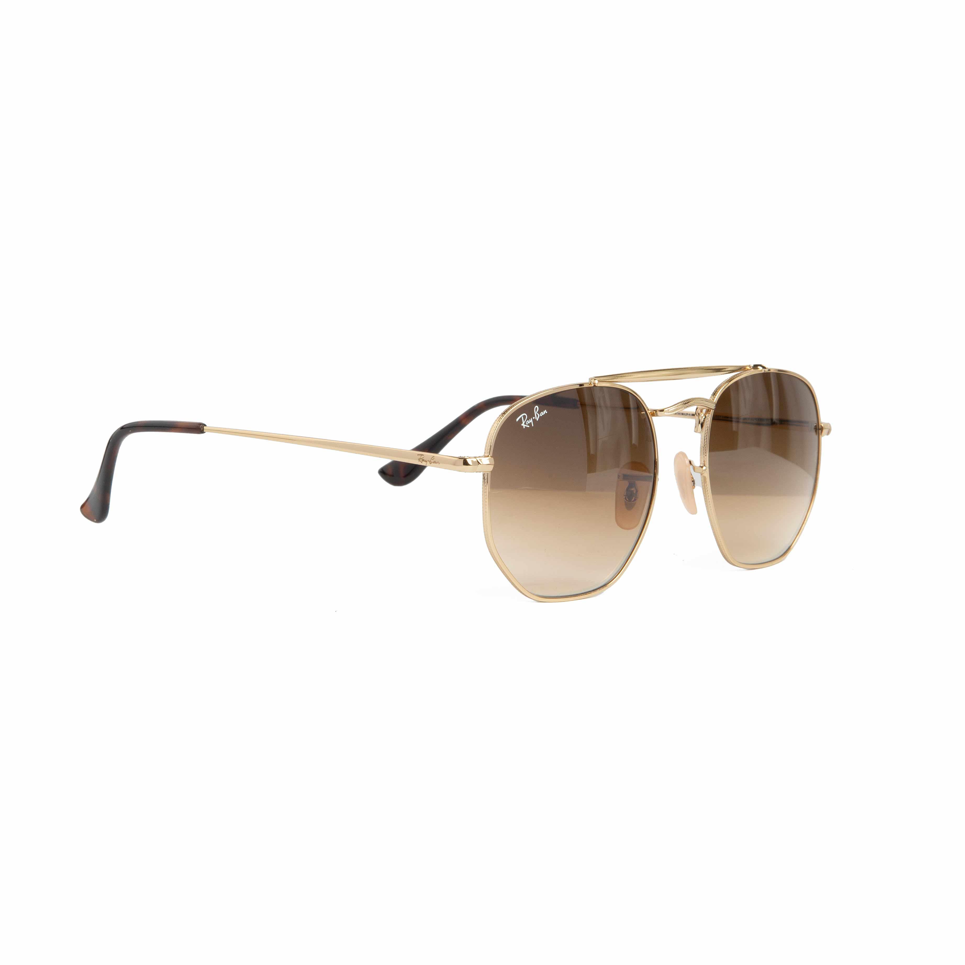  Ray-Ban Hexagonal Double Bridge Sunglasses - Gold & Brown