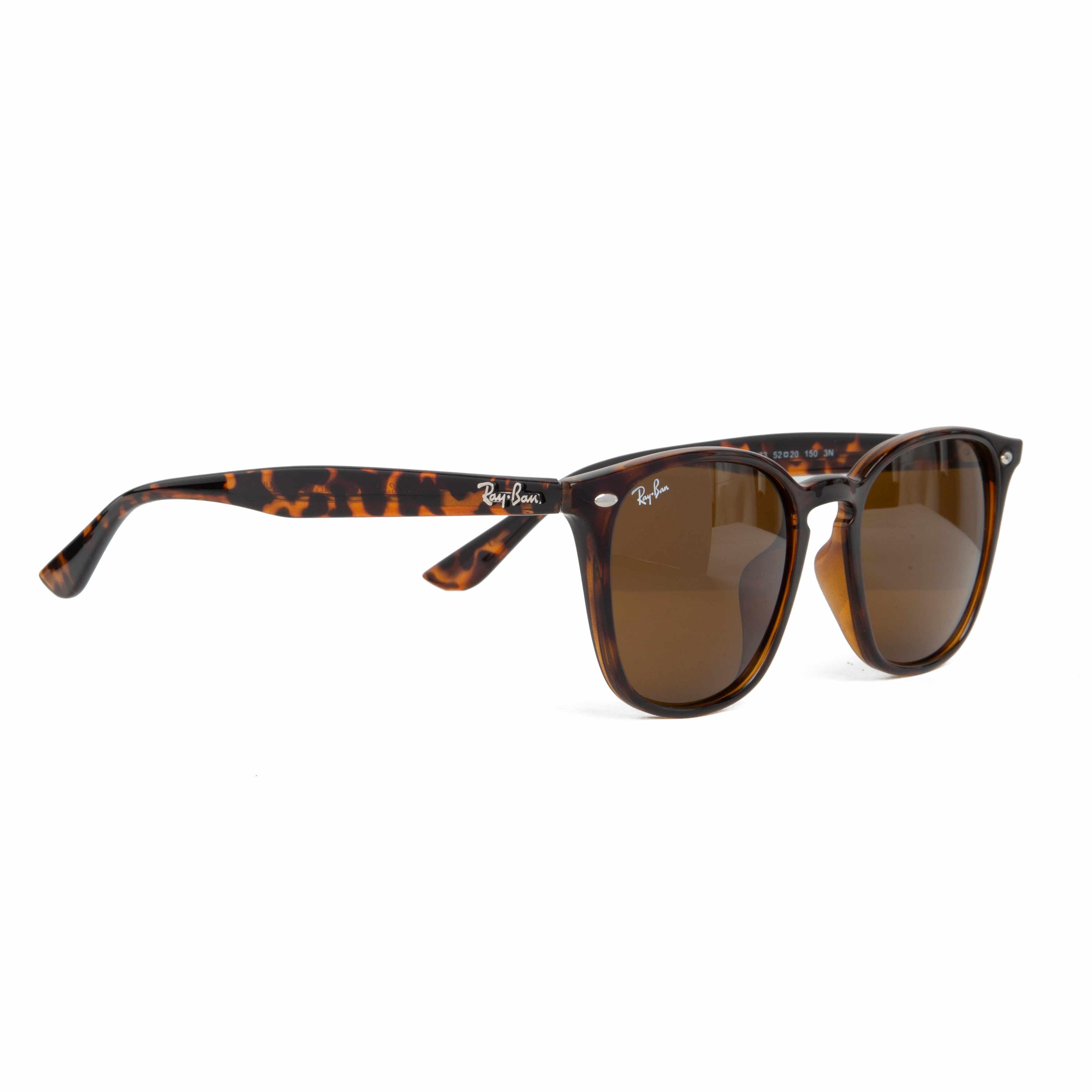 Ray-Ban tortoise shell sunglasses with brown lenses and classic square phantos frame