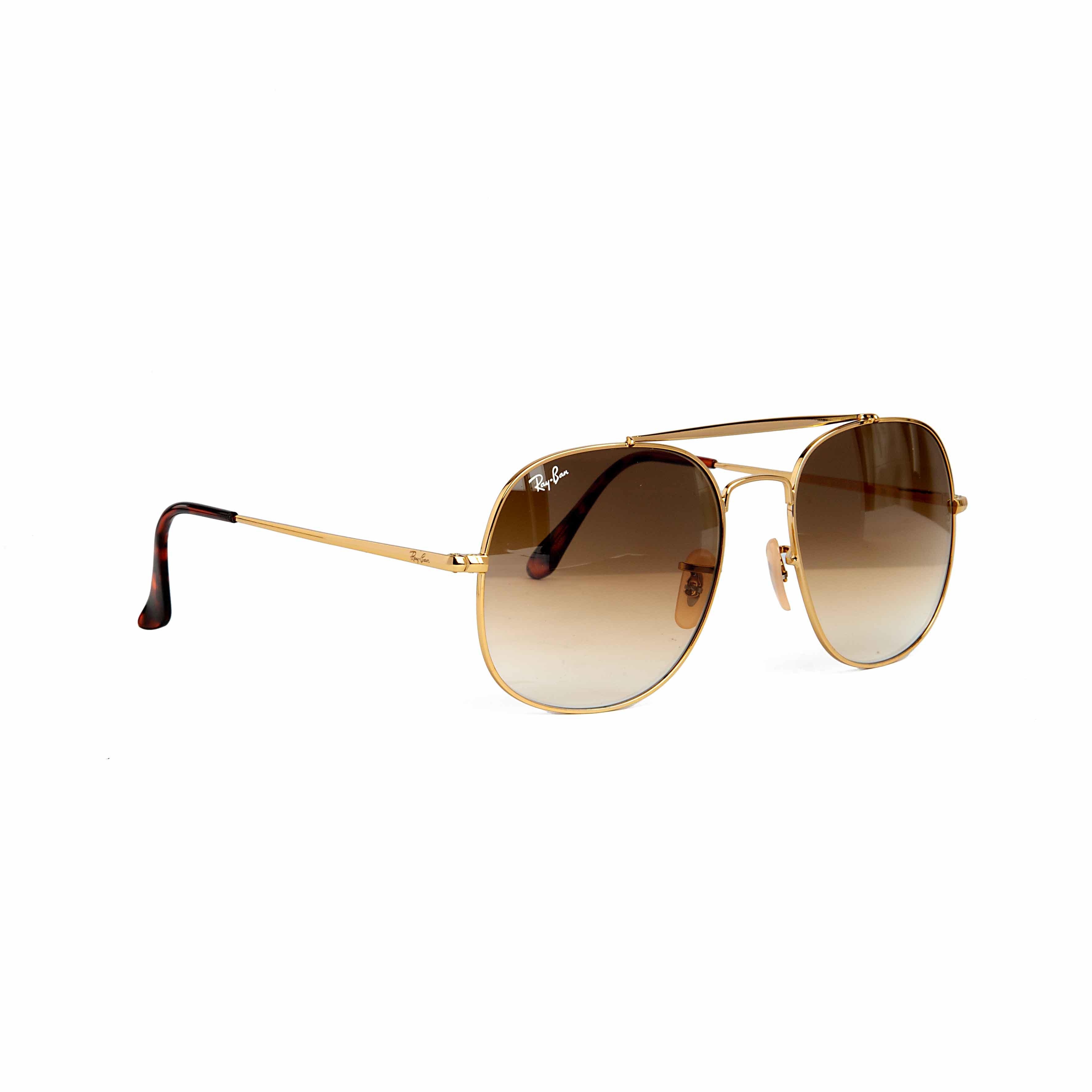 Ray-Ban Aviator Shooter Gold Frame Brown Gradient Lens Sunglasses - Unisex"