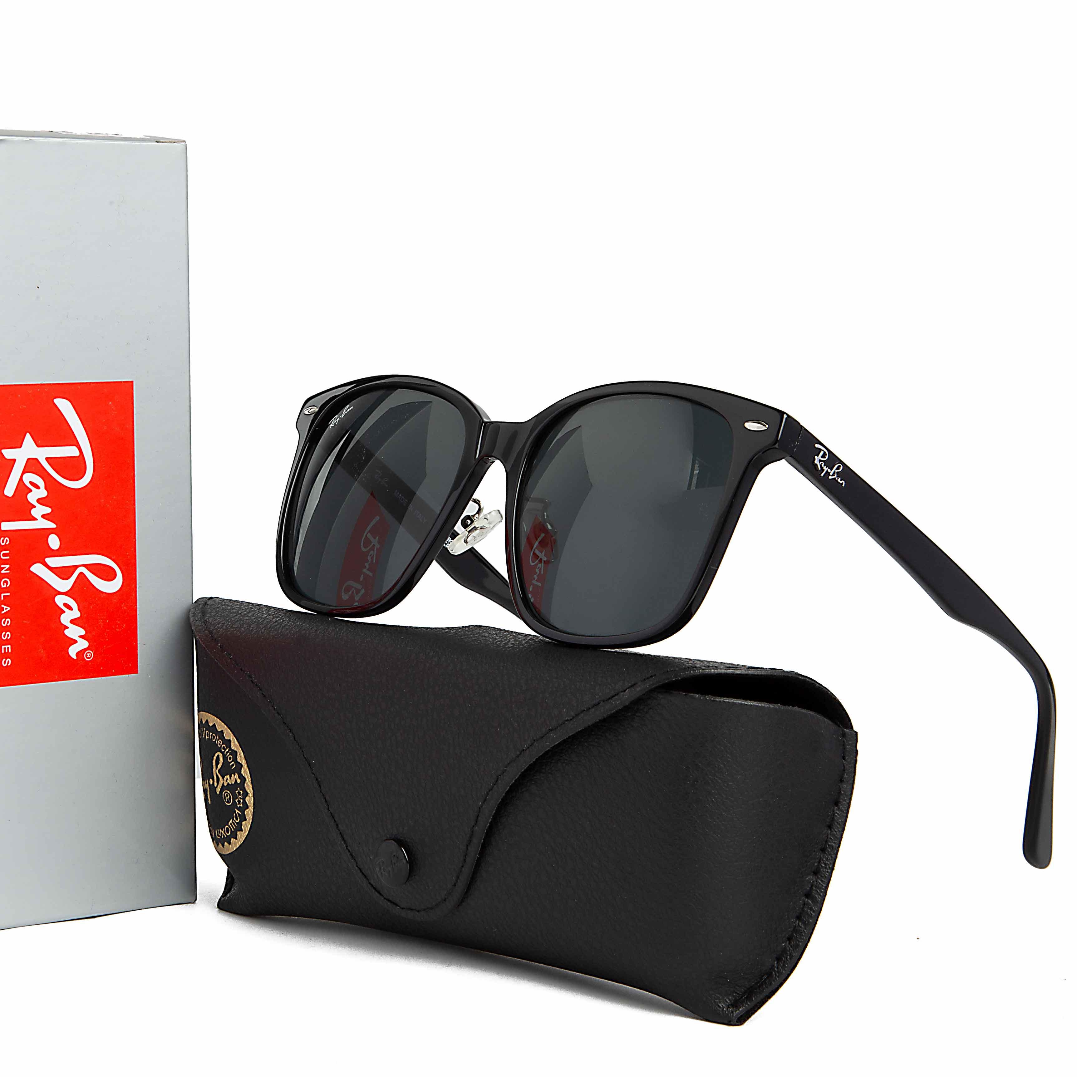Ray-Ban RB4187 Chris Sunglasses - Black Frame with Dark Grey Gradient Lenses - Stylish Unisex Design