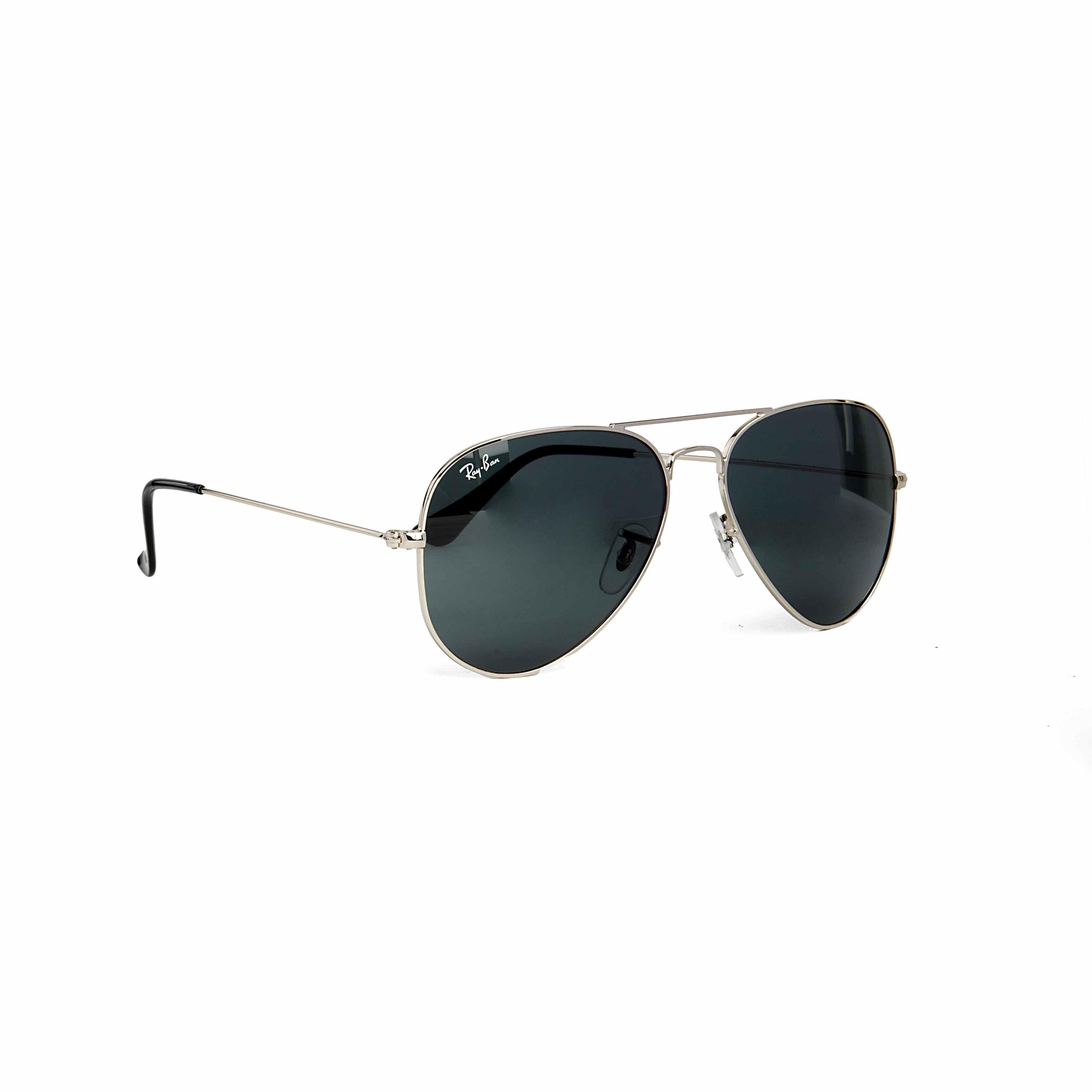 Classic Ray-Ban Aviator Sunglasses - Silver Frame with Dark Grey Lenses - Iconic Unisex Style