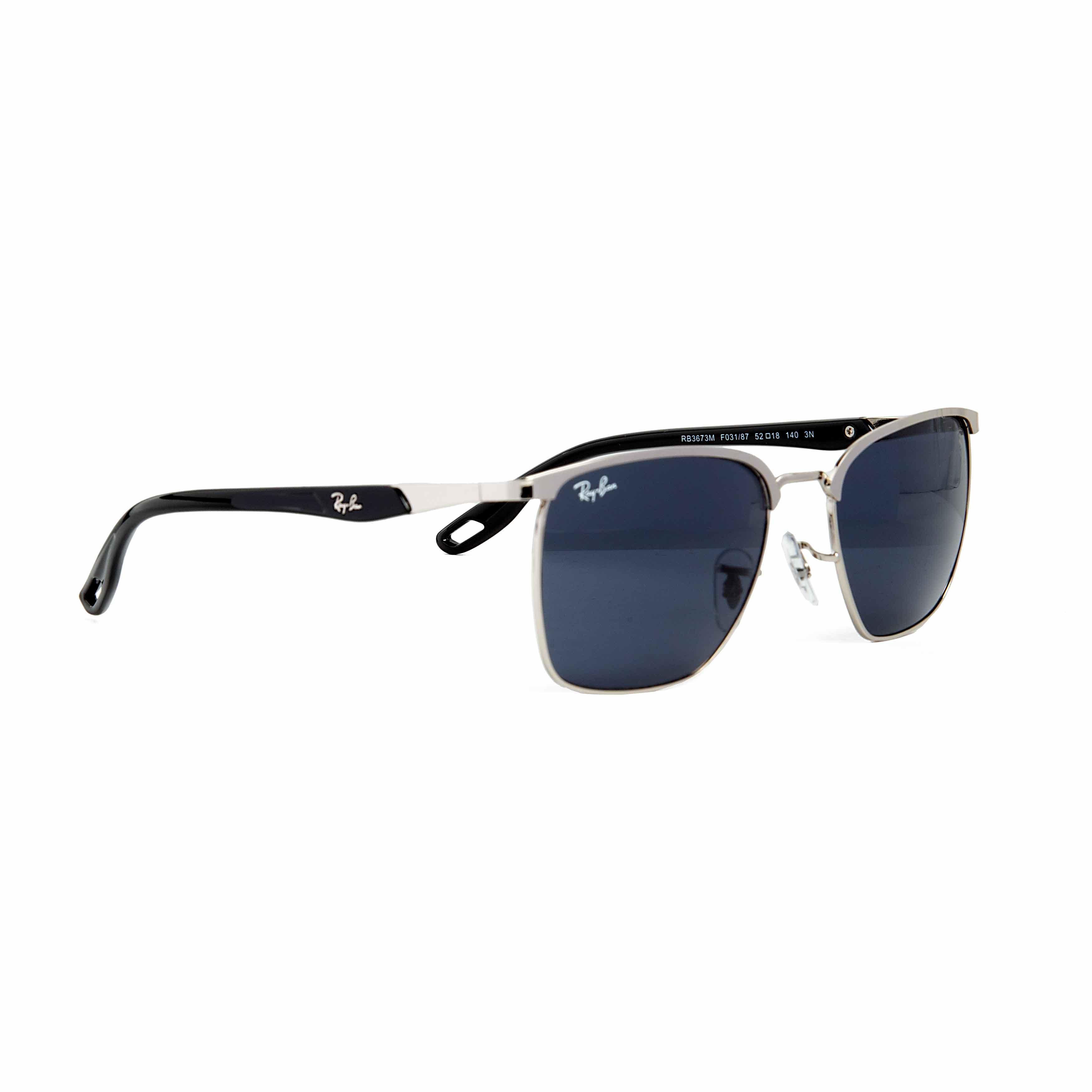 Ray-Ban Square Ferrari Collection Silver Frame Black Lens Sunglasses - Unisex"