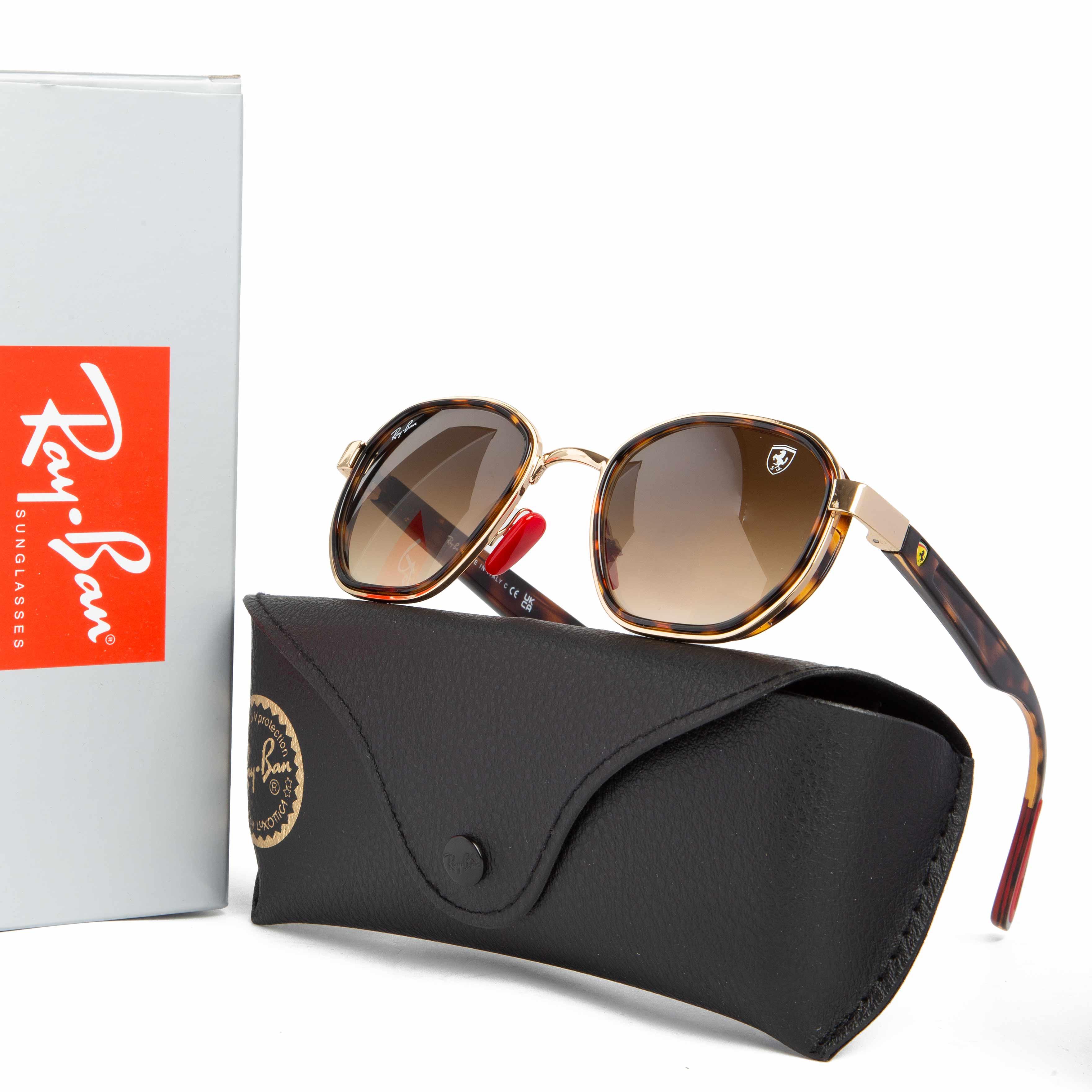 Ray-Ban Ferrari Tortoiseshell Gold Gradient Sunglasses