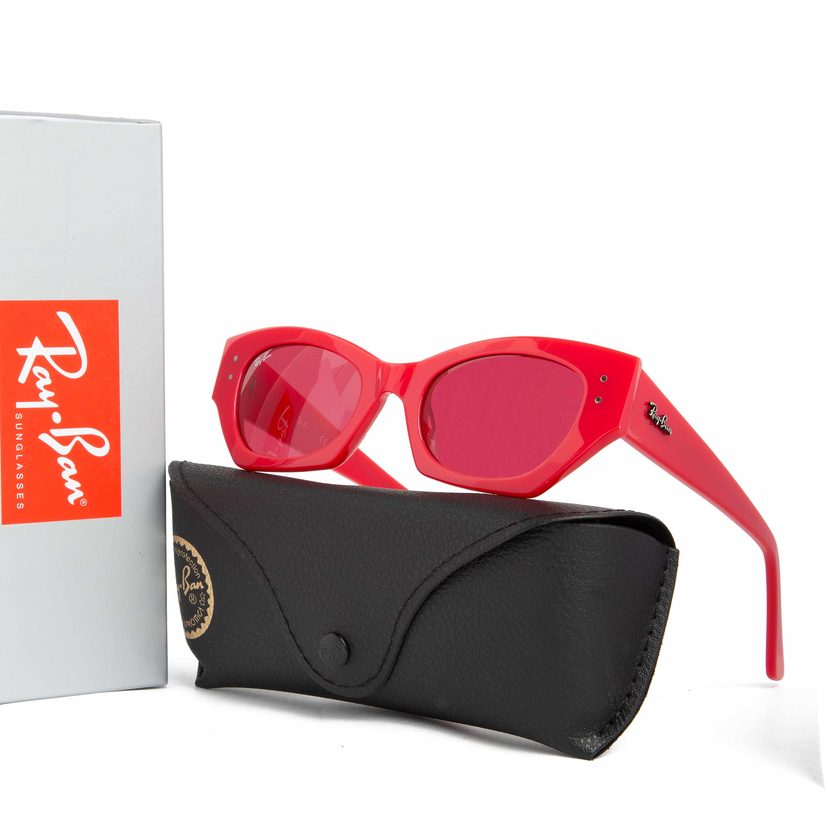 Ray-Ban red cat-eye sunglasses with red tinted lenses
