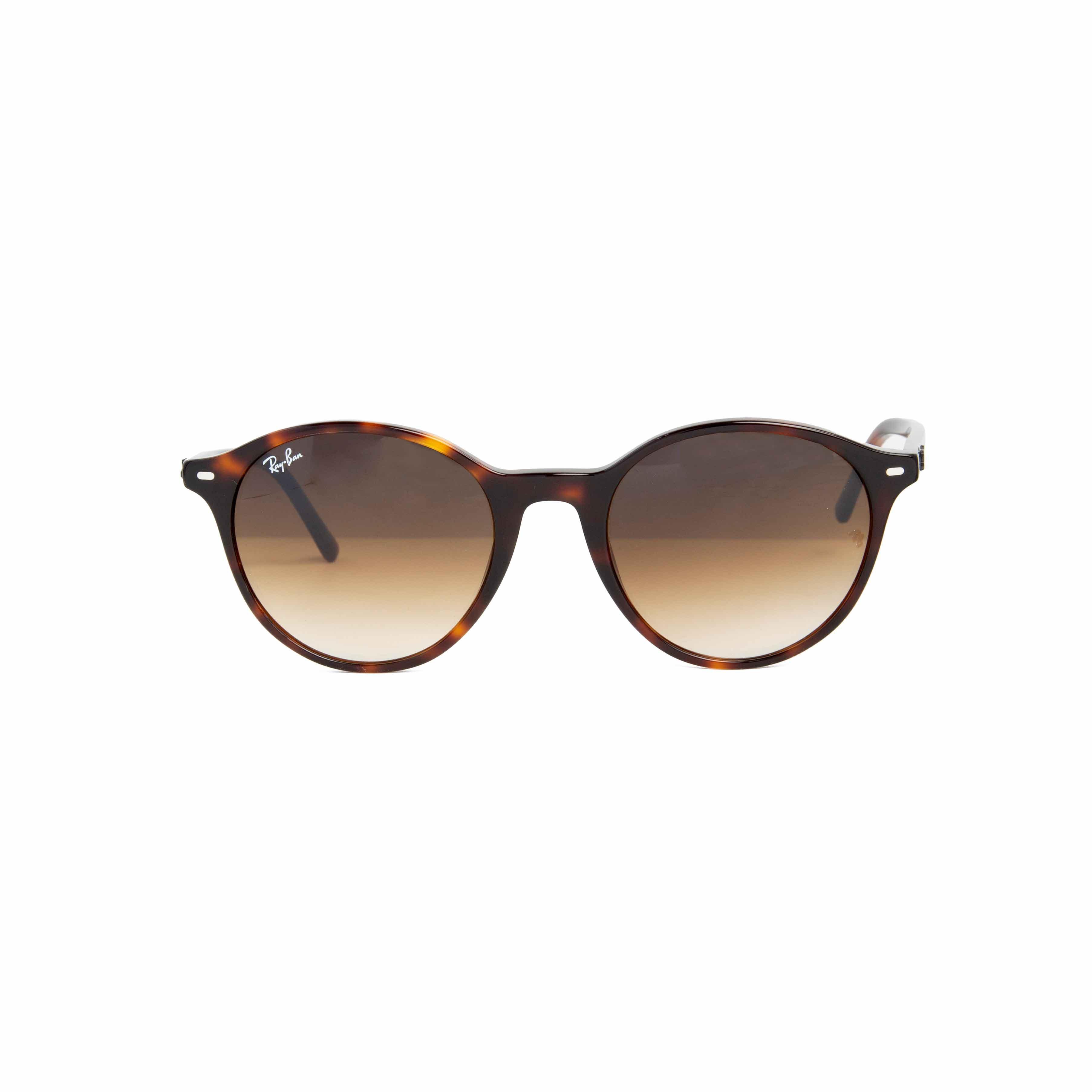Ray-Ban Round Havana Frame Brown Gradient Lens Sunglasses - Unisex