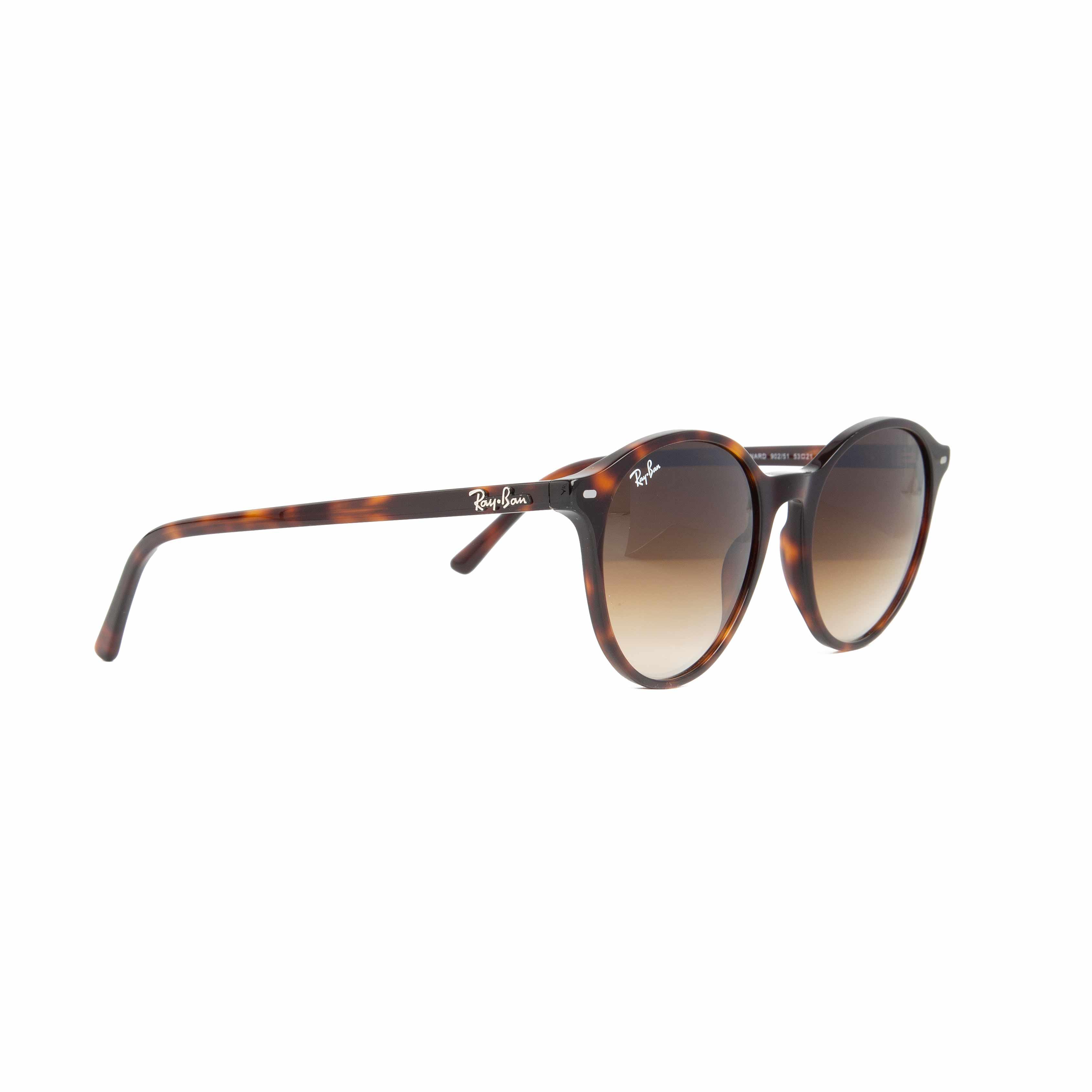 Ray-Ban Round Havana Frame Brown Gradient Lens Sunglasses - Unisex