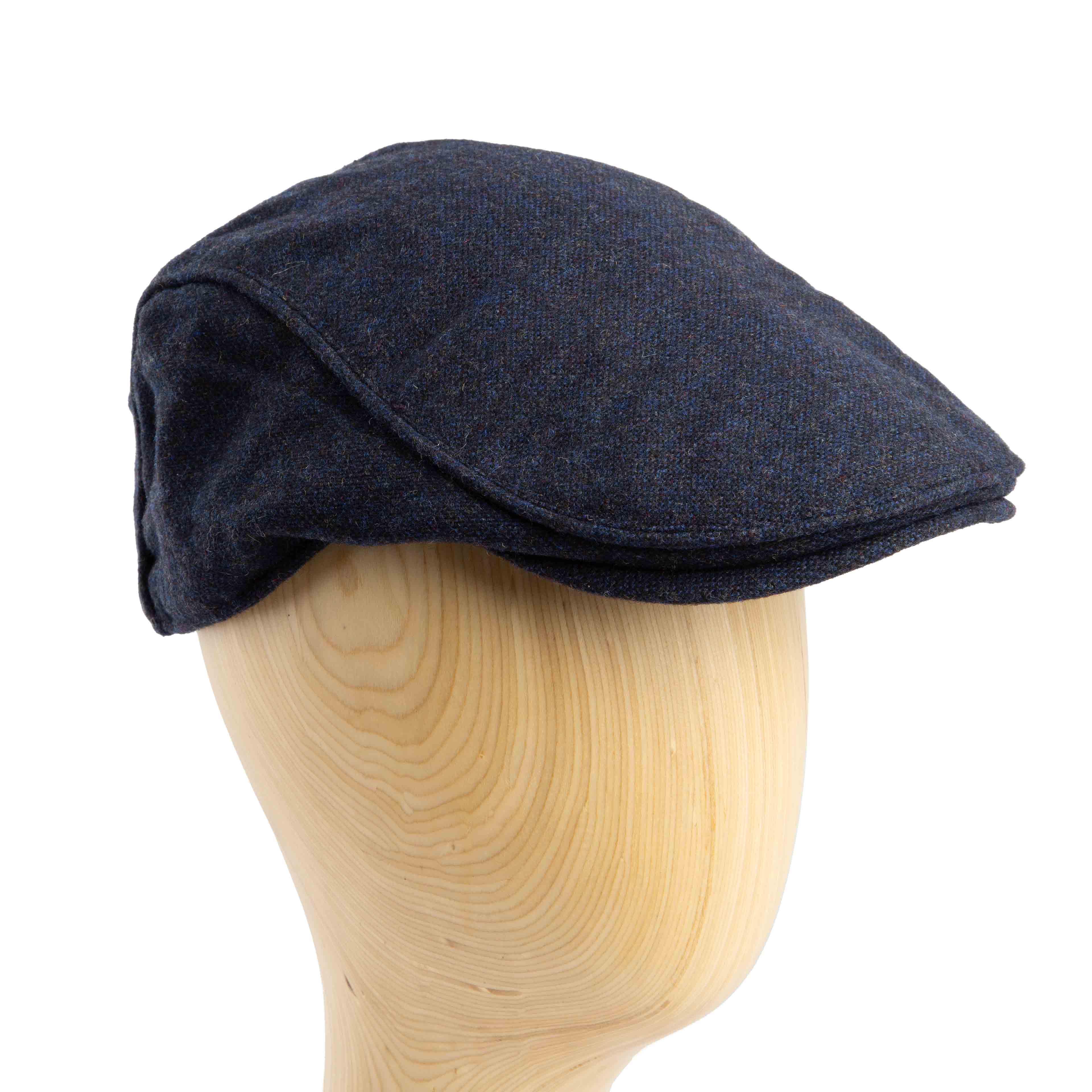 Navy Blue Wool Blend Flat Cap for men and women, classic ivy cap style