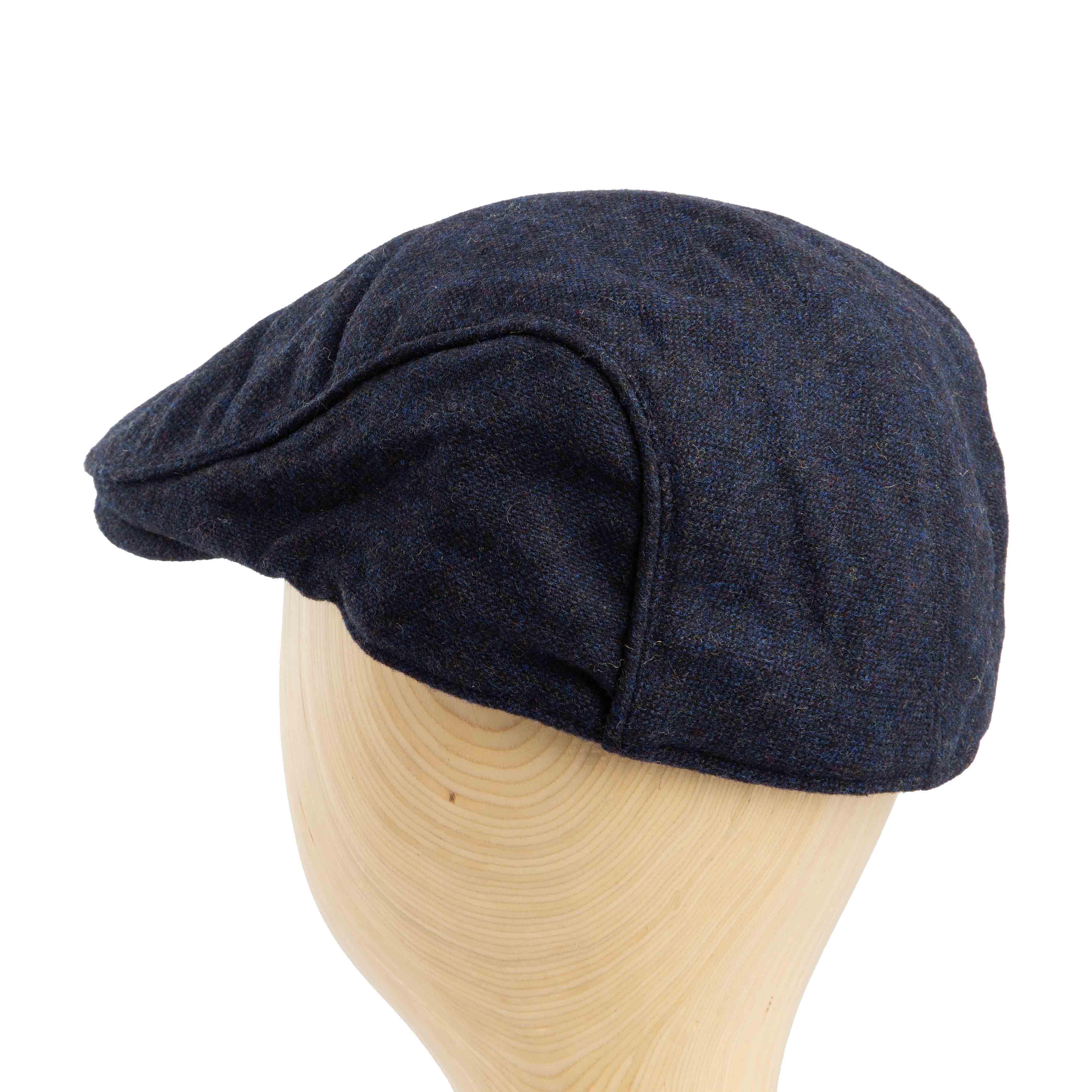 Navy Blue Wool Blend Flat Cap for men and women, classic ivy cap style