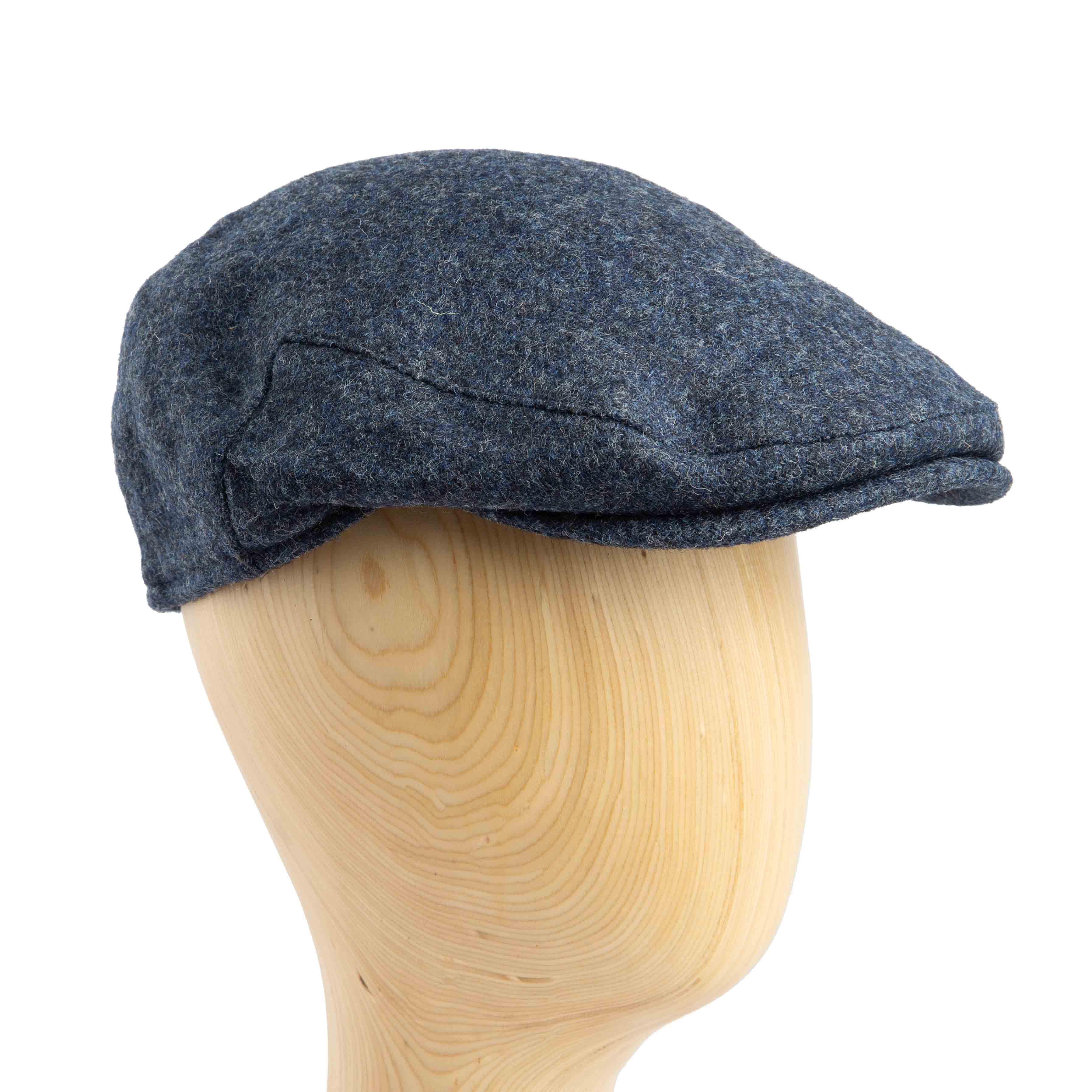 Blue Harris Tweed Flat Cap for men and women, authentic Scottish tweed ivy cap