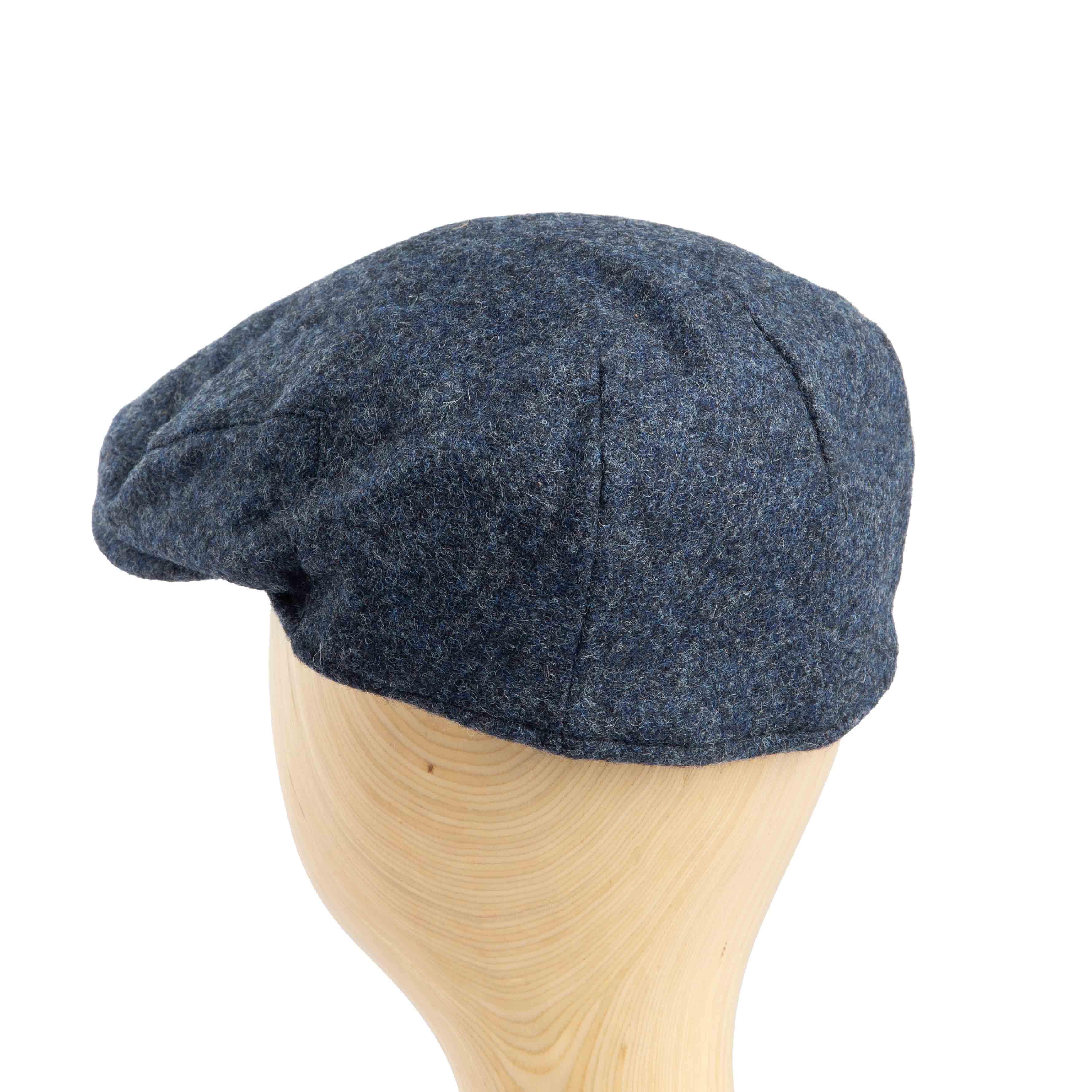 Blue Harris Tweed Flat Cap for men and women, authentic Scottish tweed ivy cap