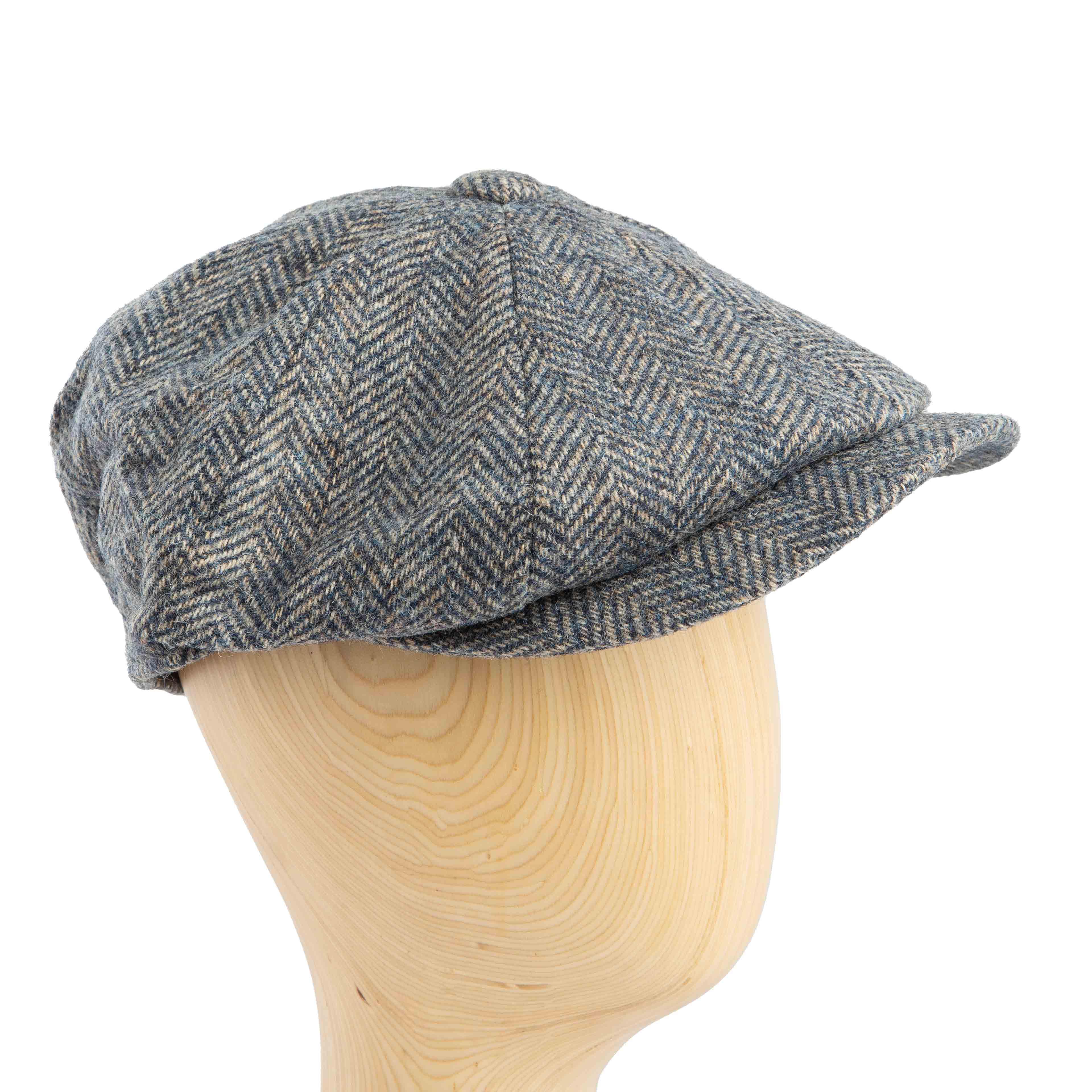 Stylish multi-tonal herringbone newsboy cap for men, perfect for vintage-inspired or casual wear.