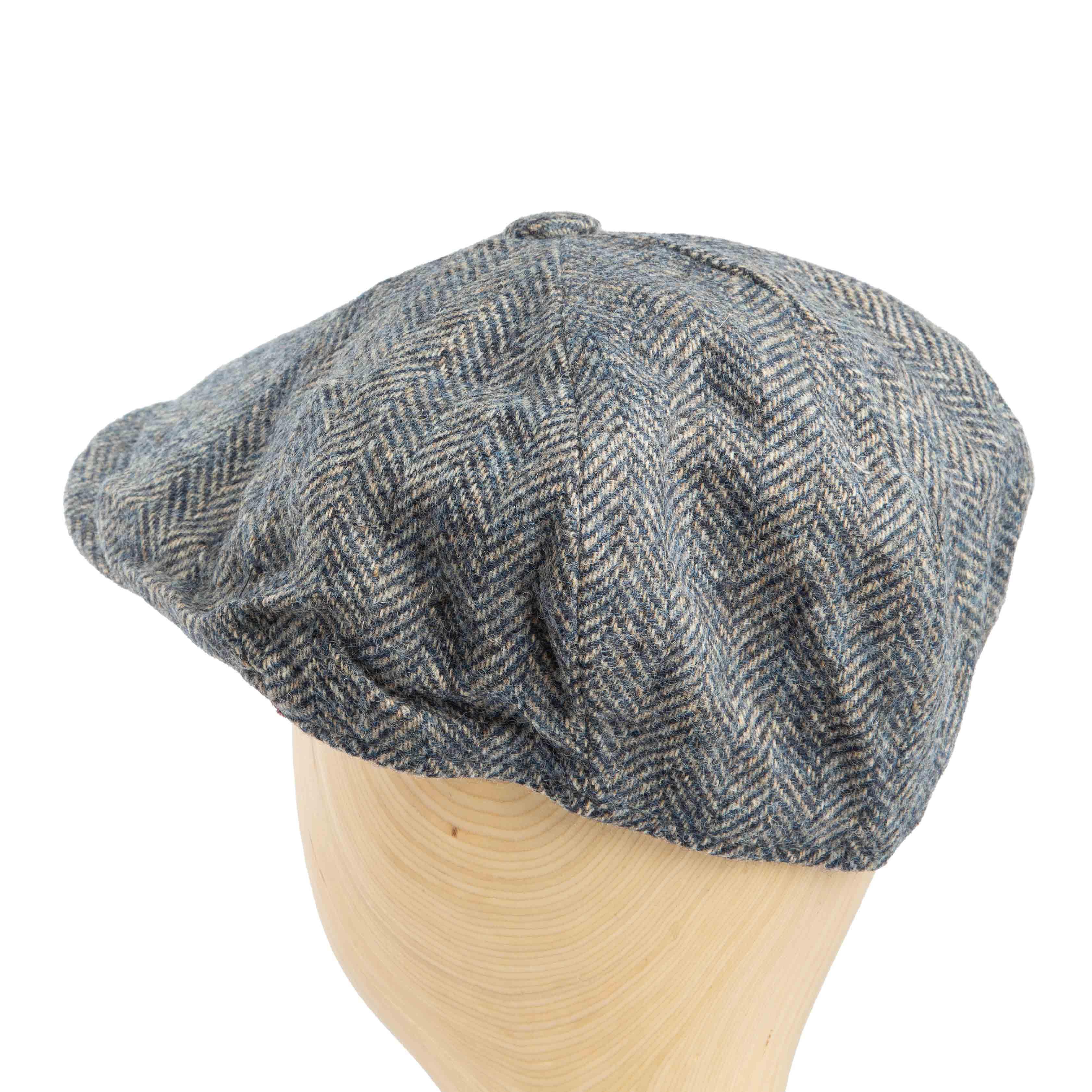 Stylish multi-tonal herringbone newsboy cap for men, perfect for vintage-inspired or casual wear.