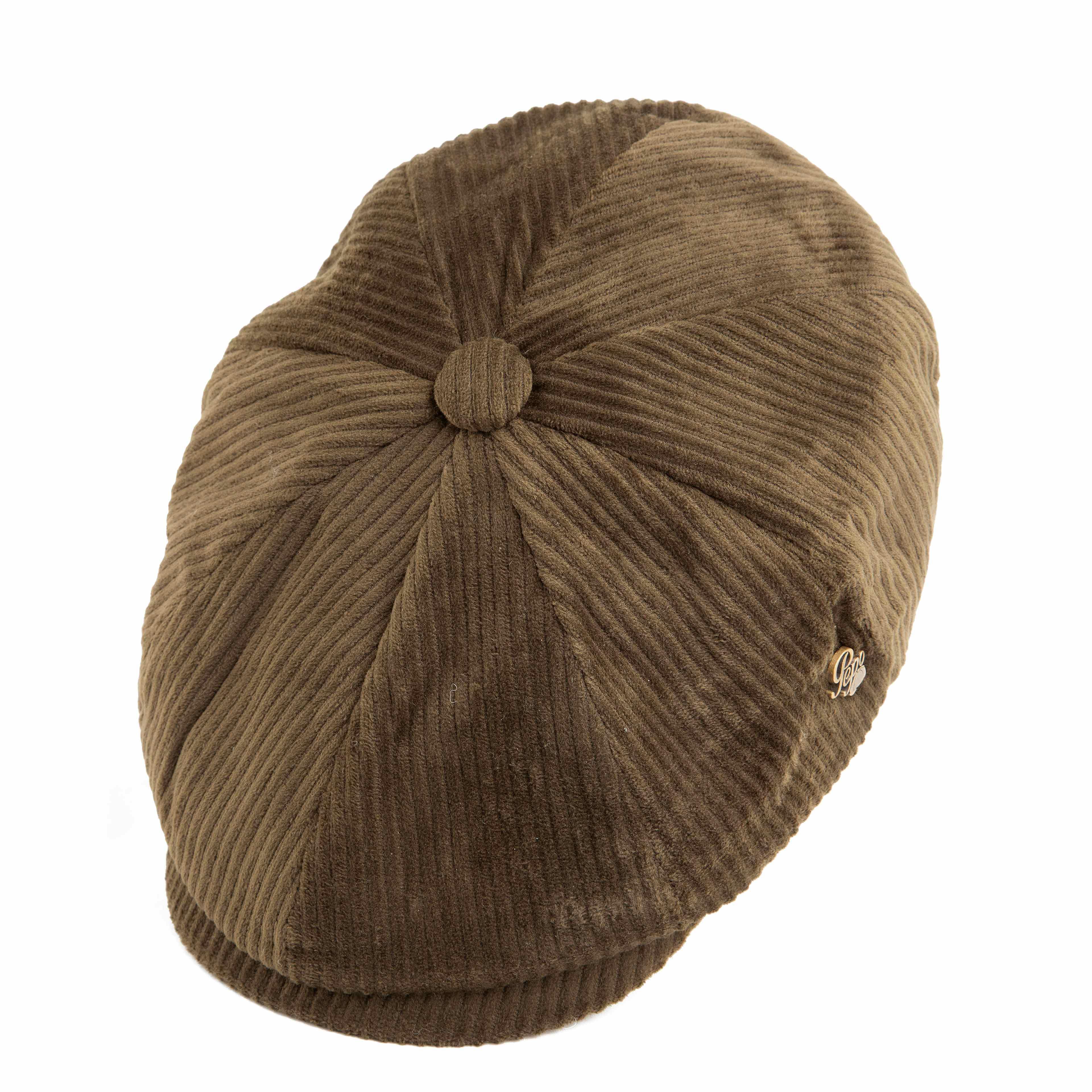 Brixton Men's Brown Corduroy Brood Snap Cap, Classic Flat Cap Style