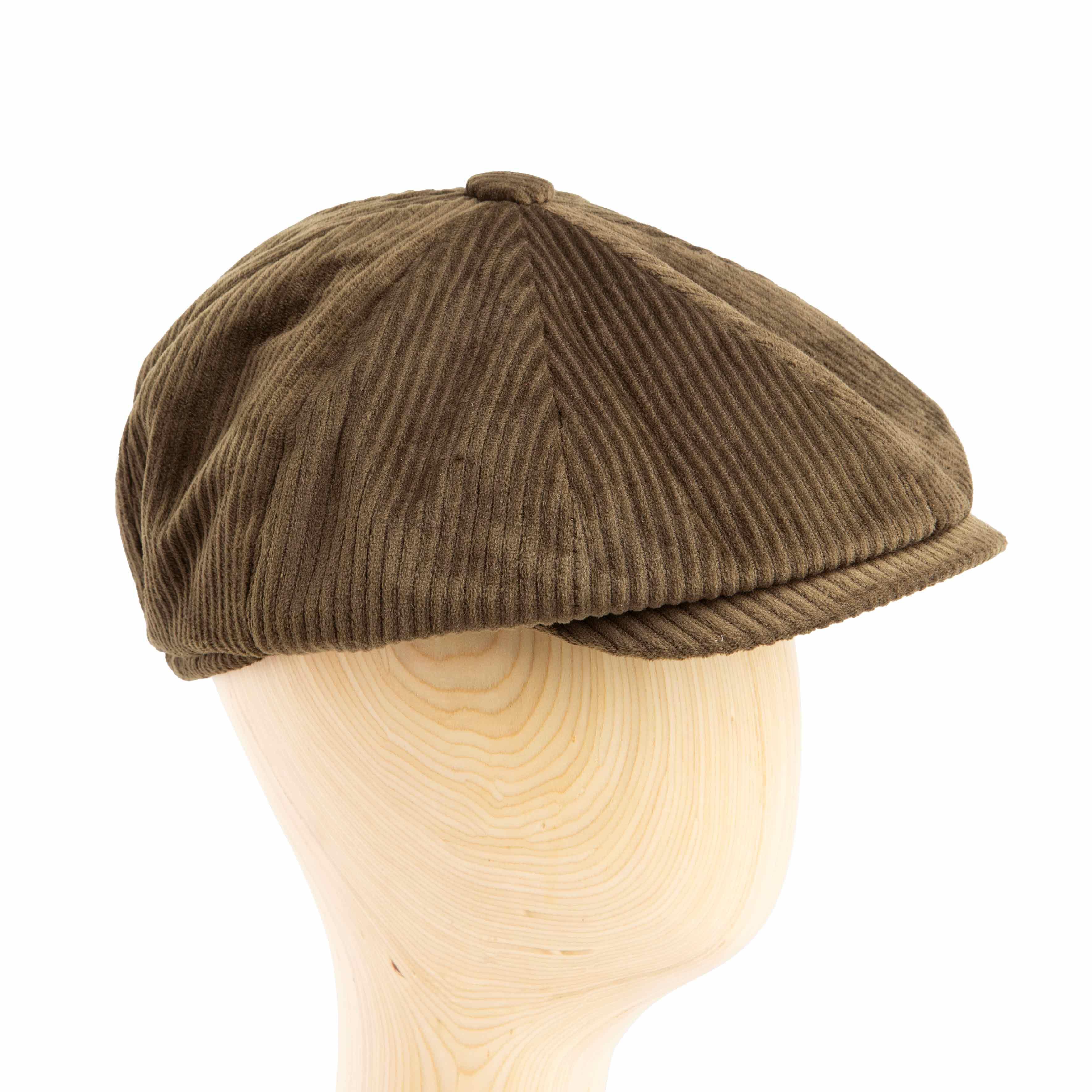 Brixton Men's Brown Corduroy Brood Snap Cap, Classic Flat Cap Style