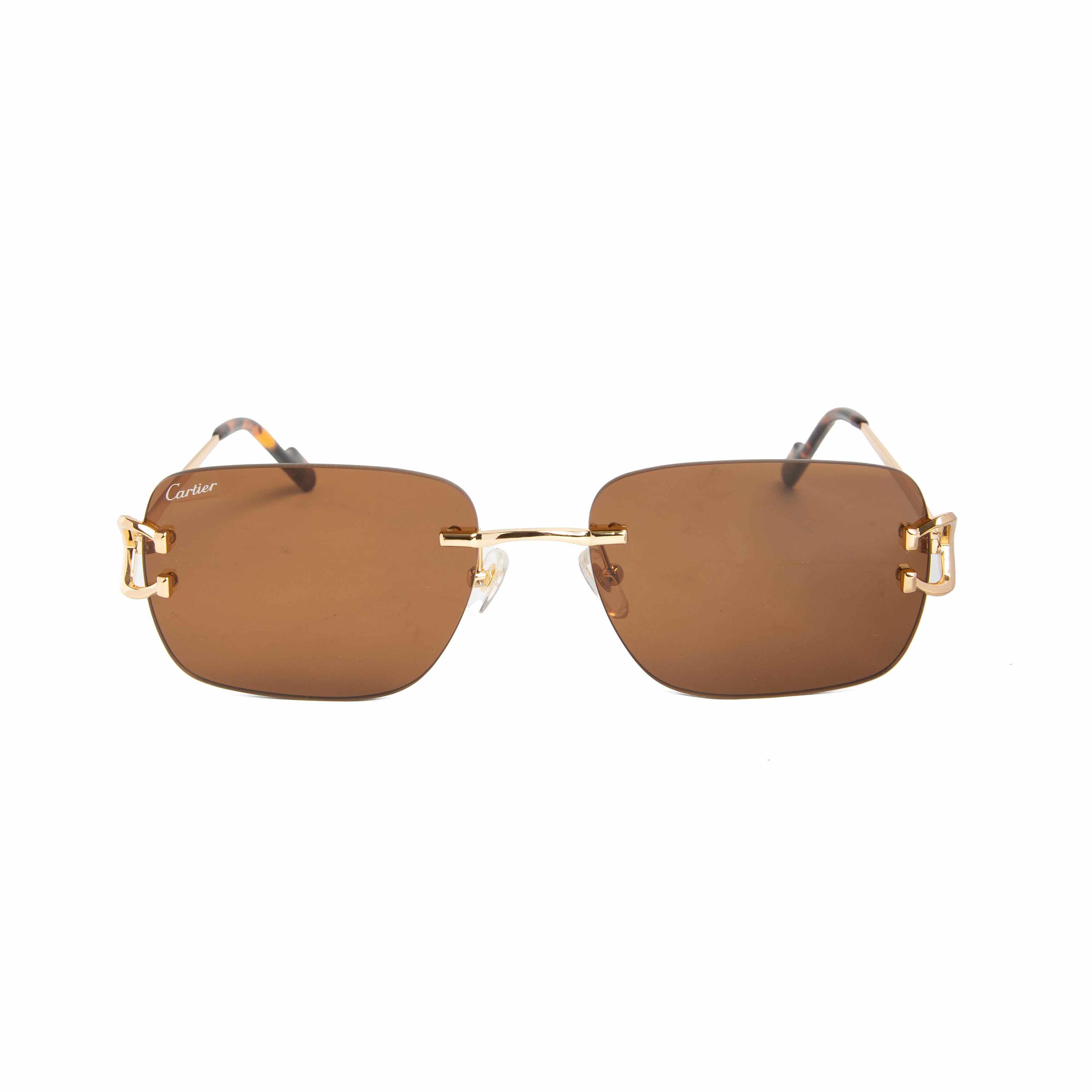 Cartier C Décor CT0468S Gold Rimless Sunglasses