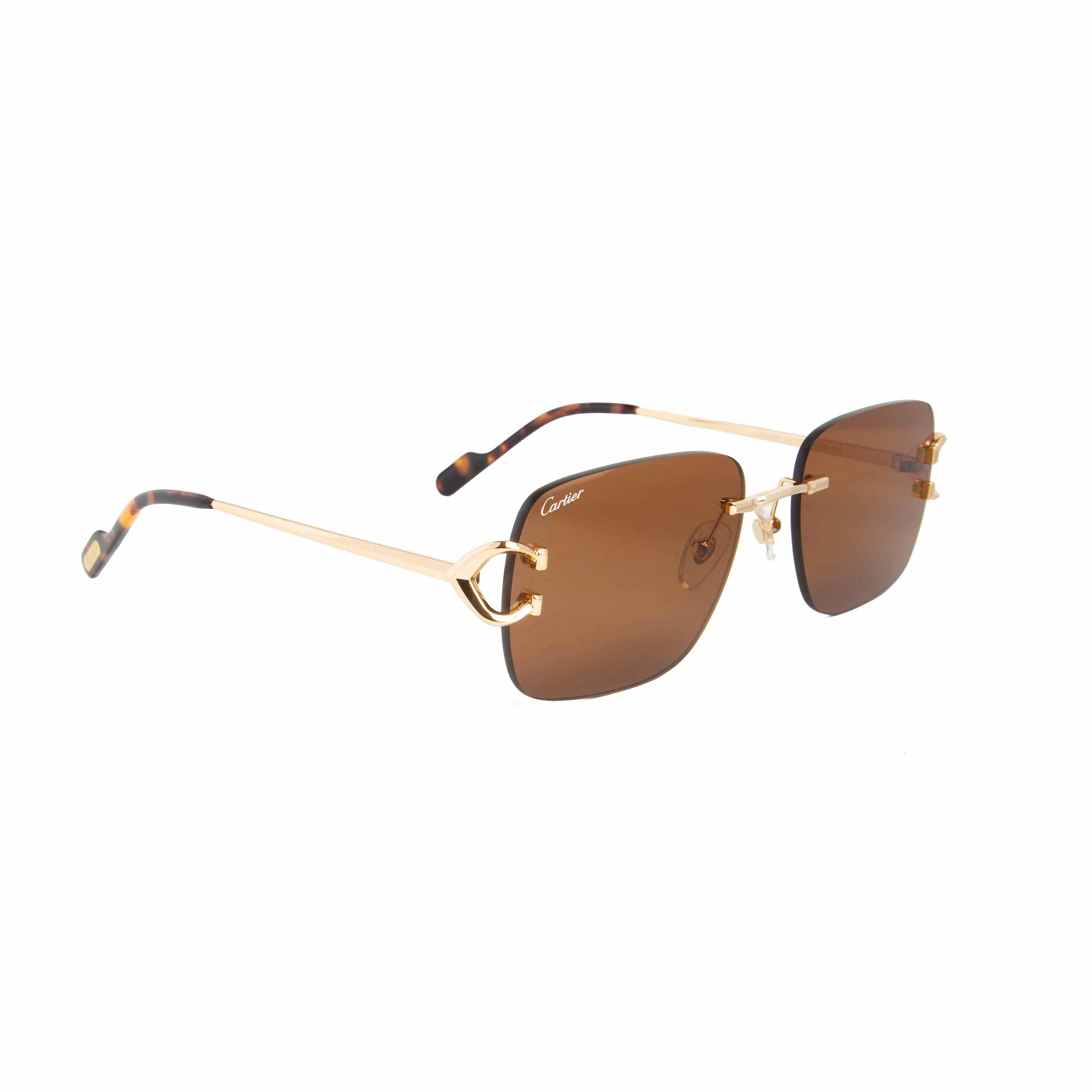 Cartier C Décor CT0468S Gold Rimless Sunglasses