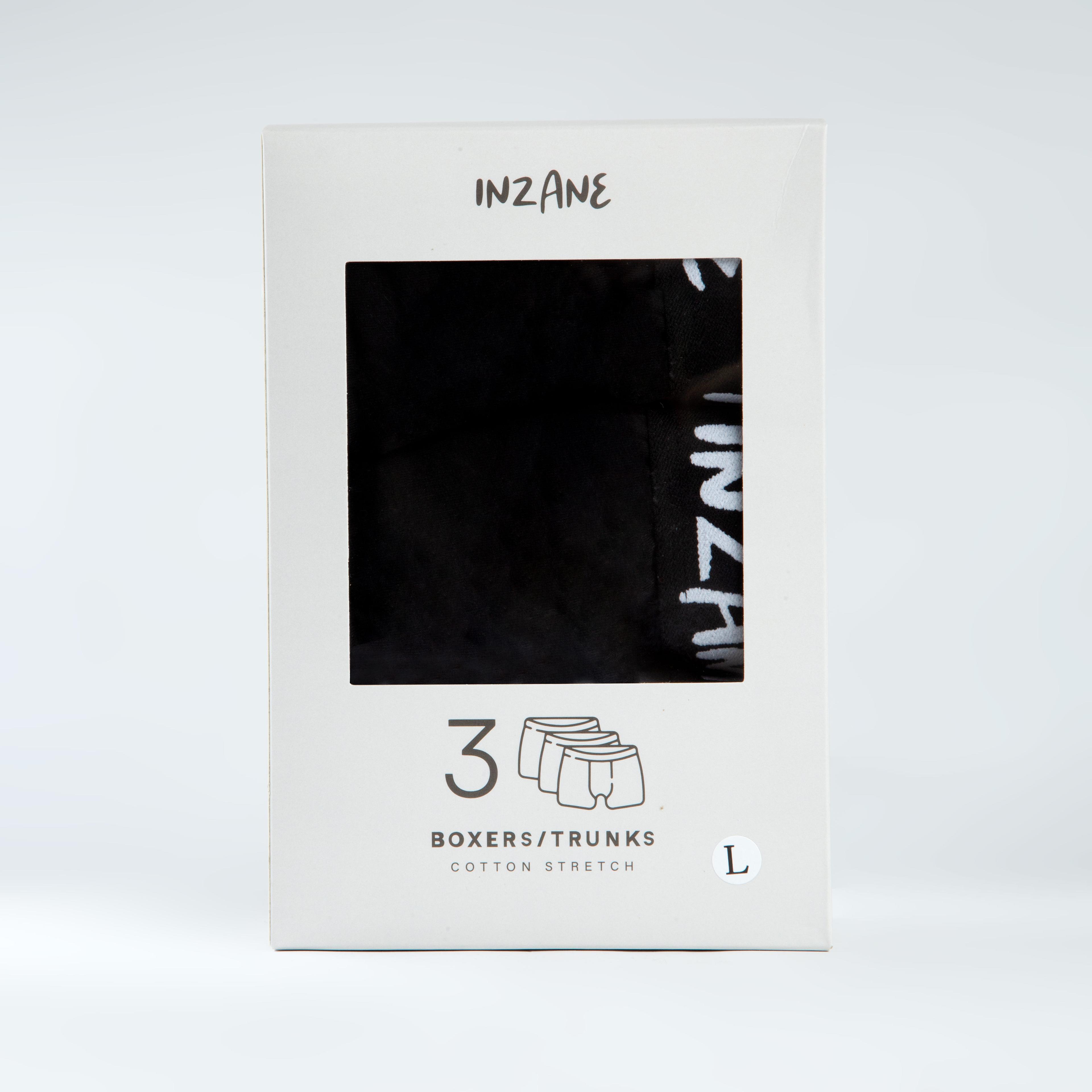 INZANE Men's Cotton Stretch Boxer Shorts, 11451- Black 