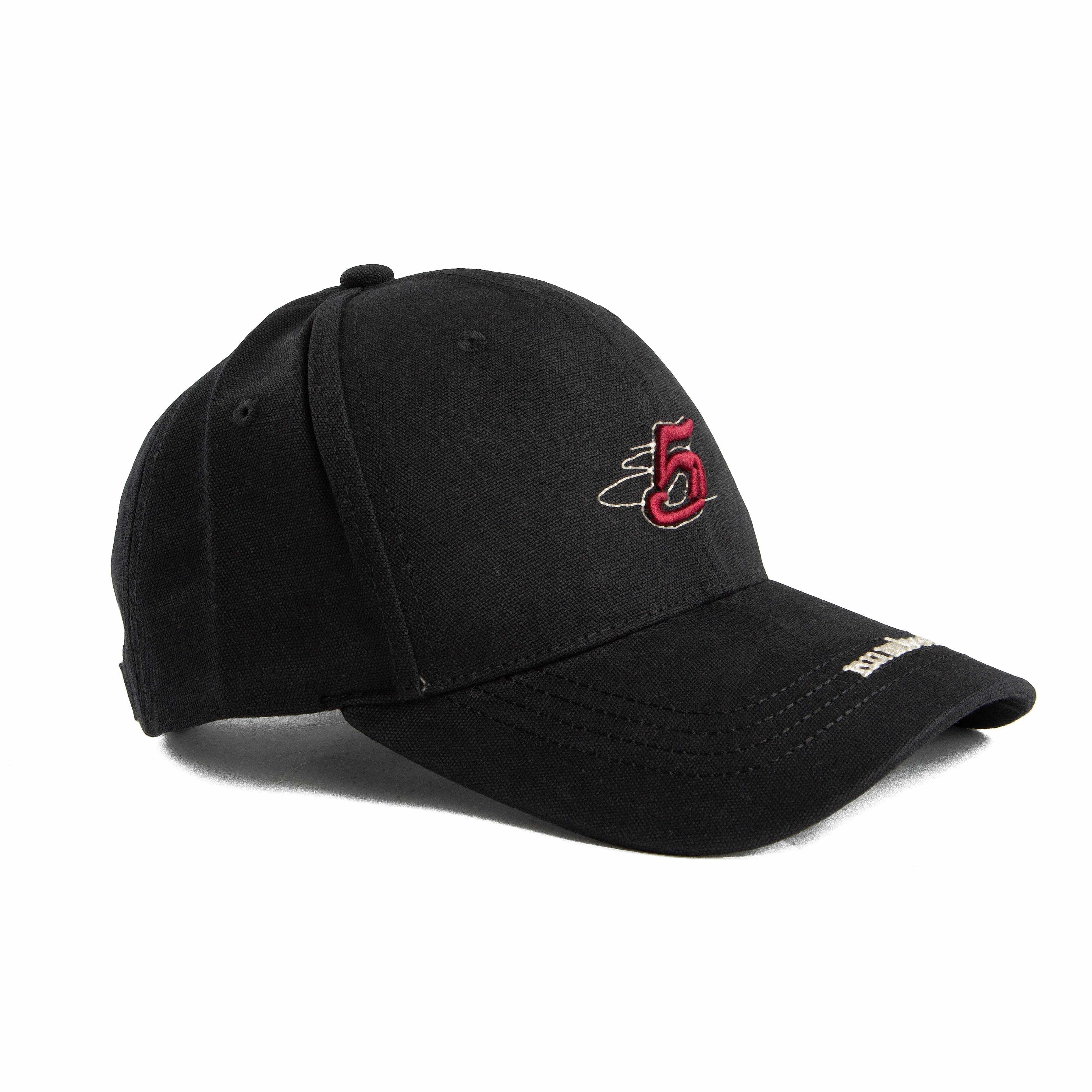 Black "Number" Baseball Cap with Red Stylized '5'