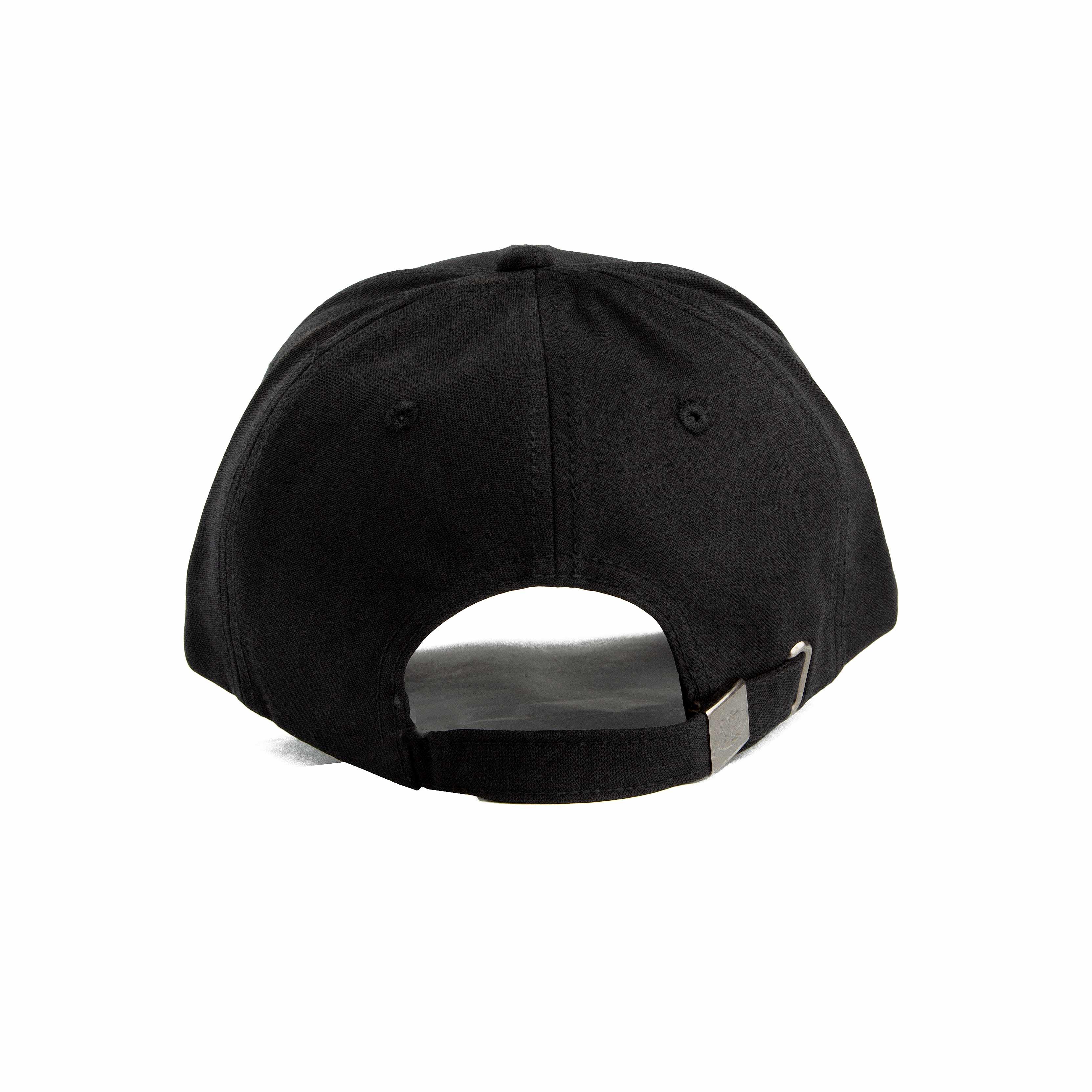 Elevate your style with this sleek black baseball cap.