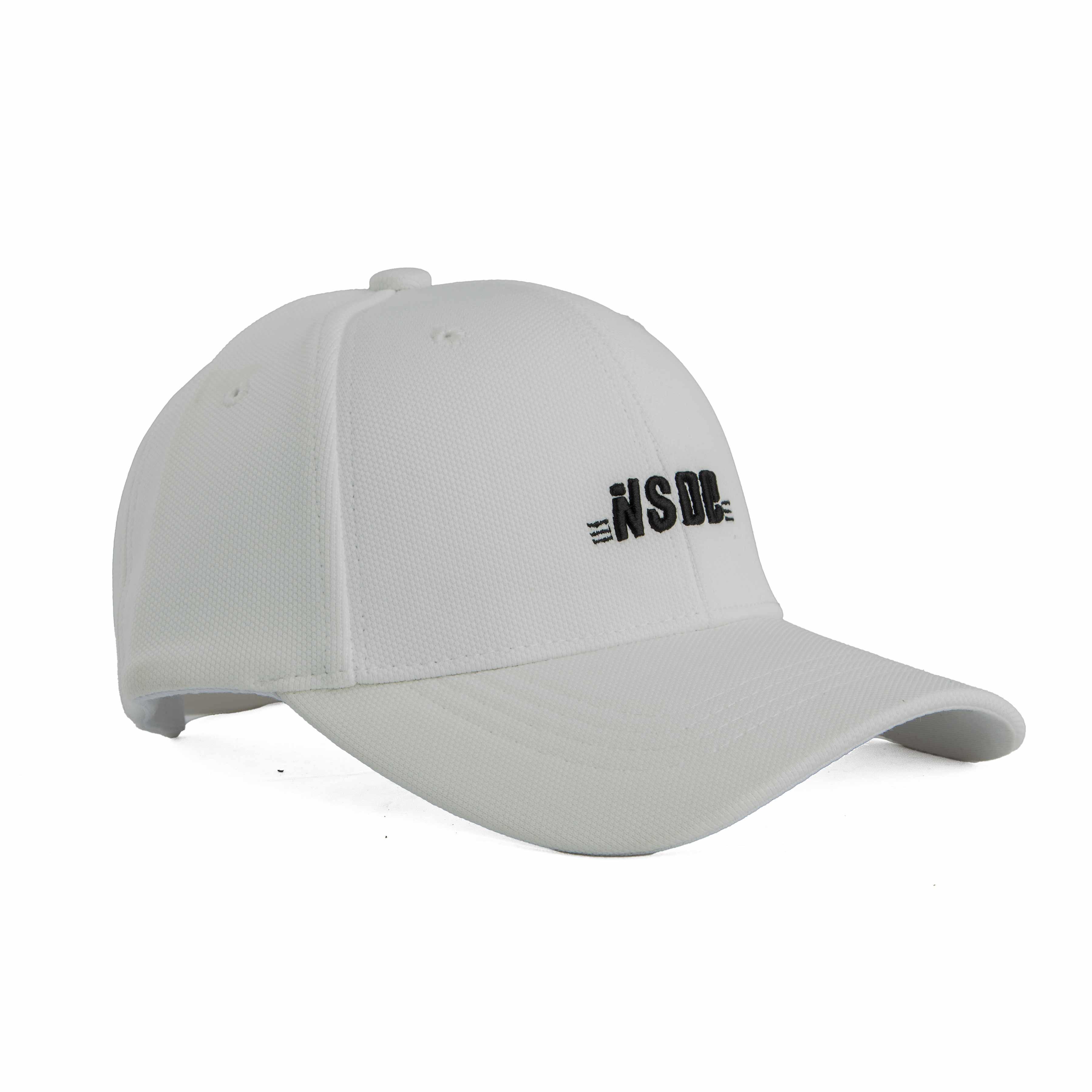 This is a clean, modern sports cap primarily in white.
