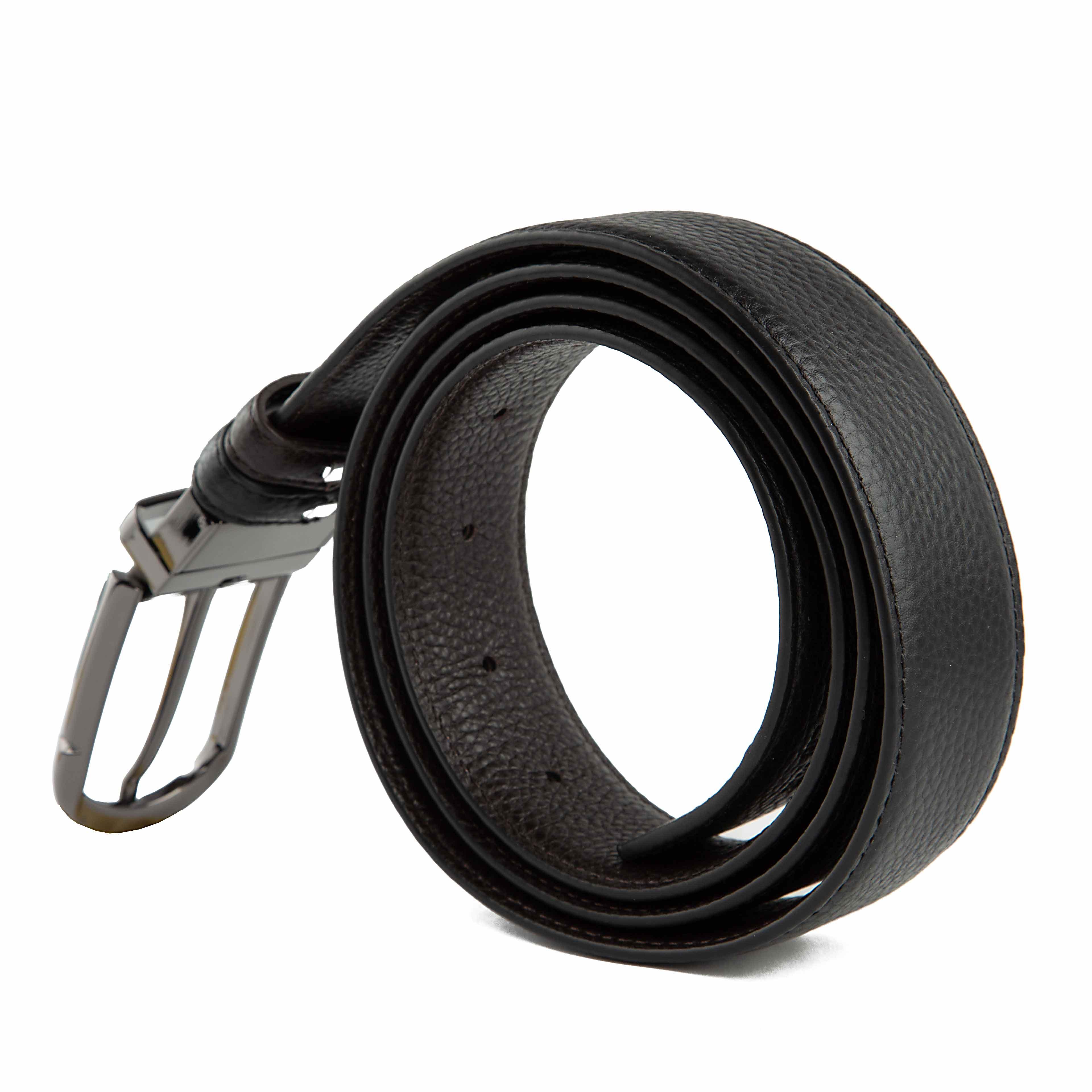 Agu & Son Ltd Men's Reversible Leather Belt - Black & Dark Brown with Swivel Buckle - Versatile Agu & Son Ltd Belt"
