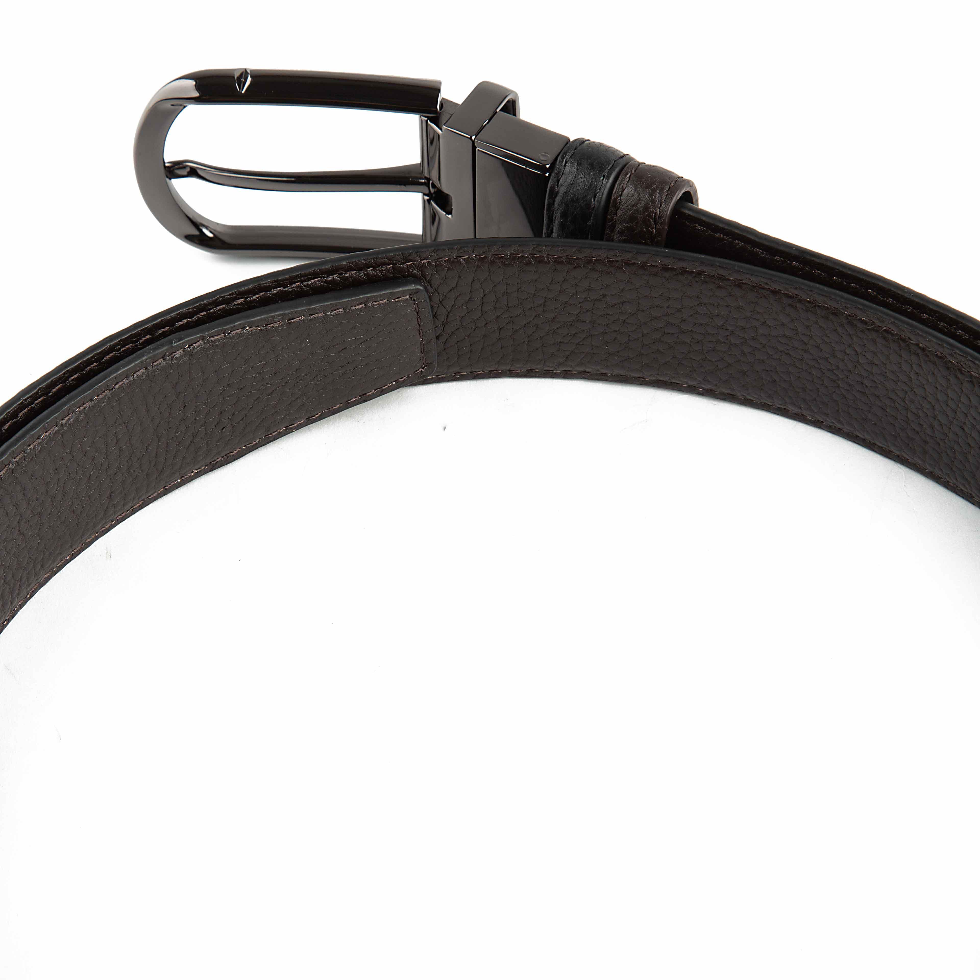 Agu & Son Ltd Men's Reversible Leather Belt - Black & Dark Brown with Swivel Buckle - Versatile Agu & Son Ltd Belt"