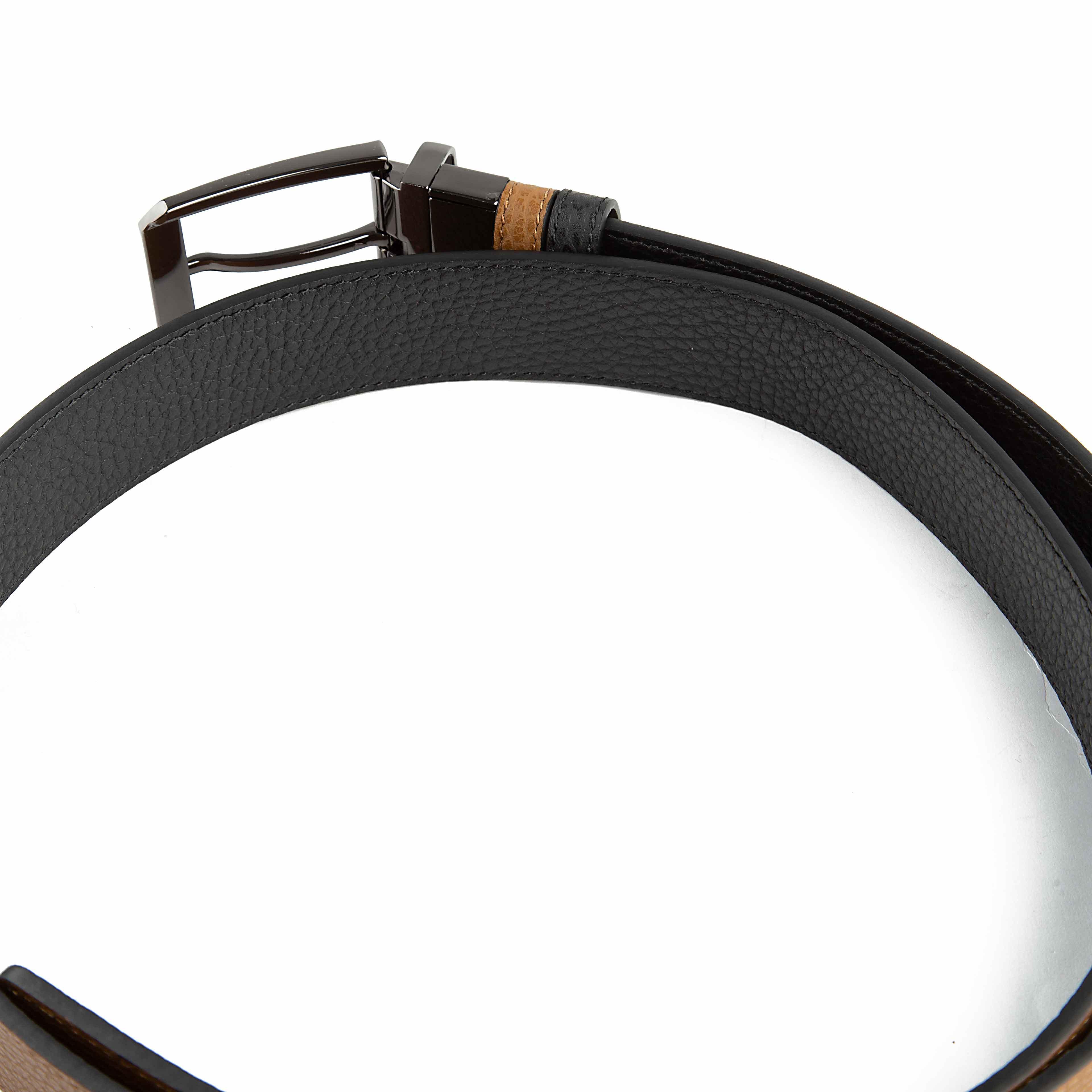 Agu & Son Ltd Men's Reversible Leather Belt - Tan & Black with Swivel Buckle - Versatile Agu & Son Ltd Belt