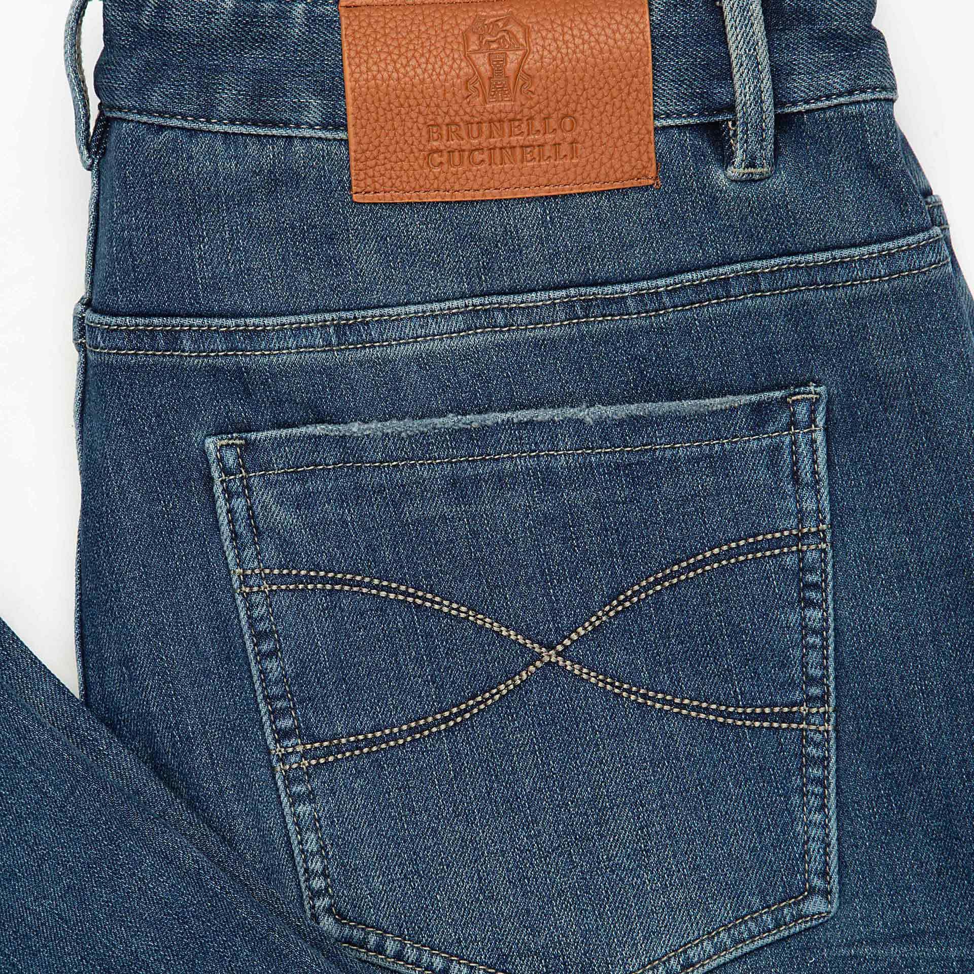 Men's Distressed Dark Denim