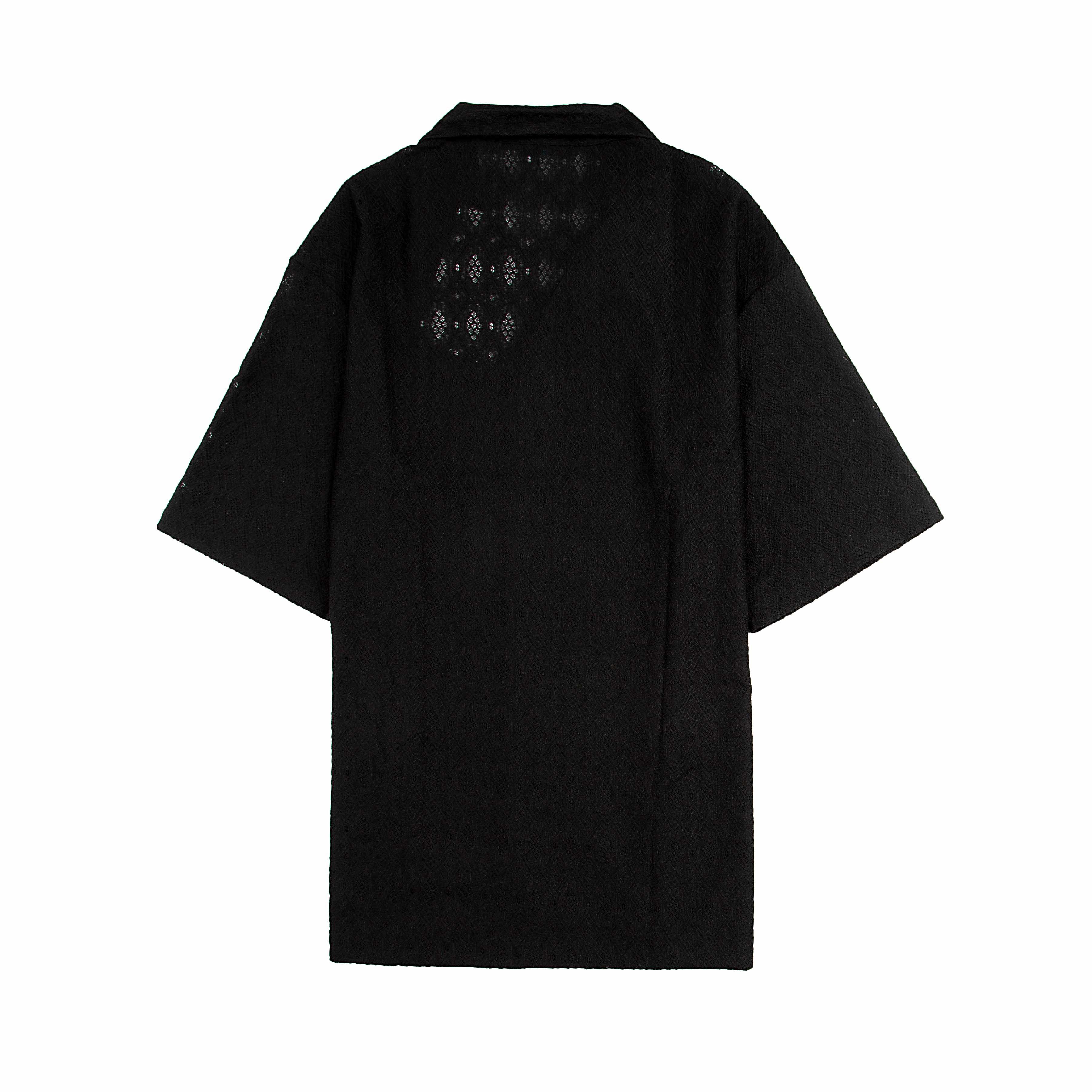 Giesto Black Retro Camp Collar Shirt