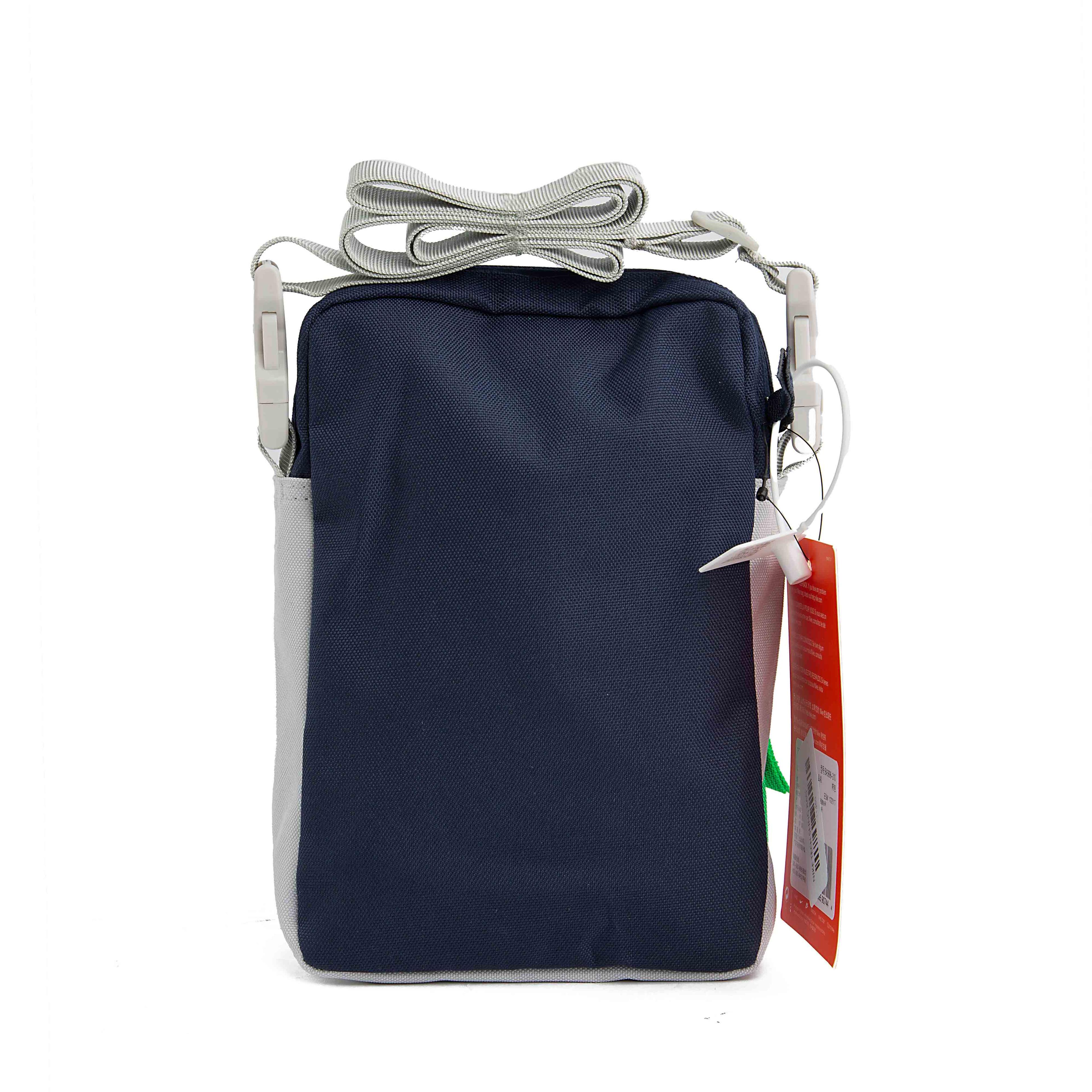 The North Face navy grey shoulder bag, flyweight crossbody, adjustable strap, unisex, durable, men's and women's small item pouch, sports accessory.