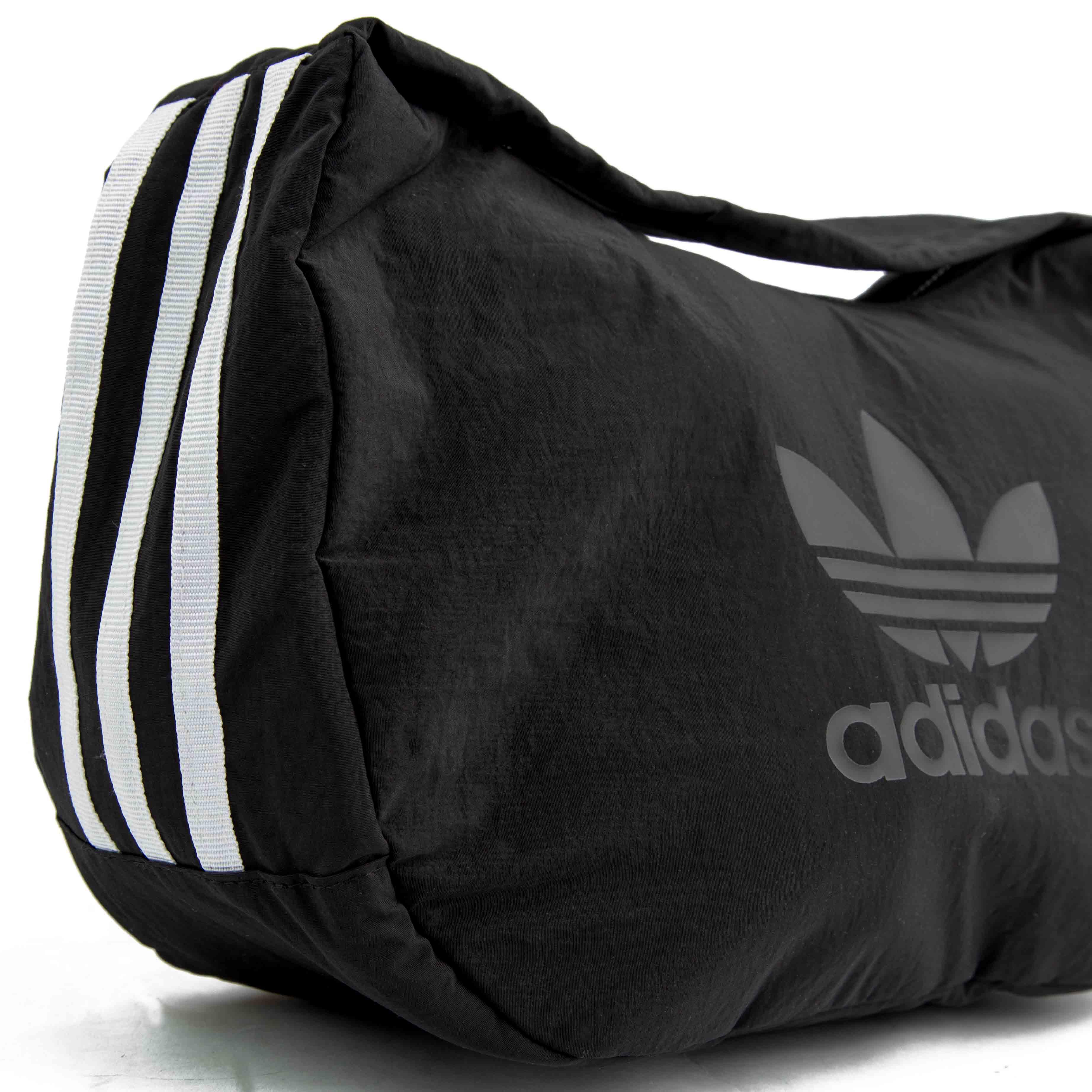 This is a black, lightweight messenger bag from adidas Originals. 