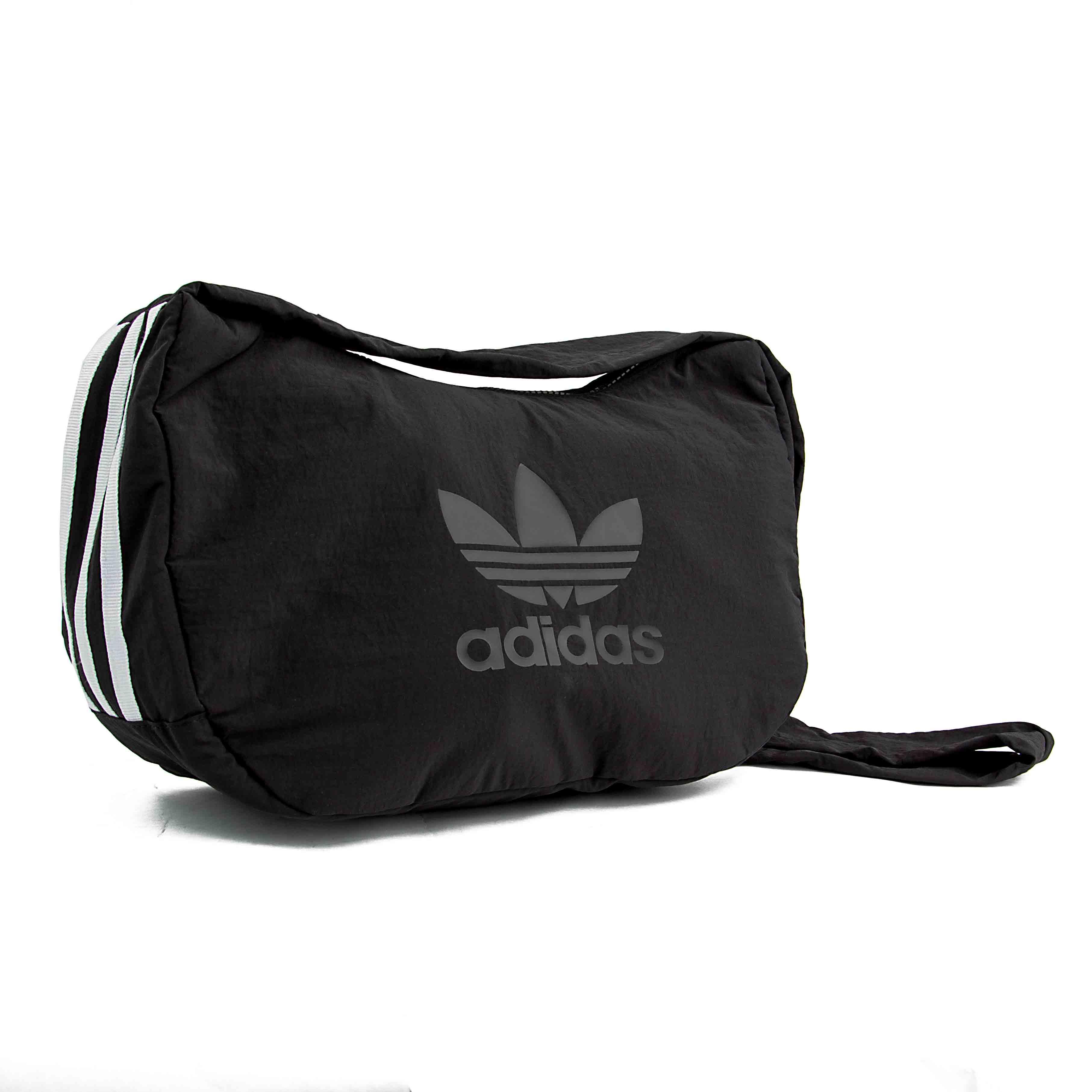 This is a black, lightweight messenger bag from adidas Originals. 