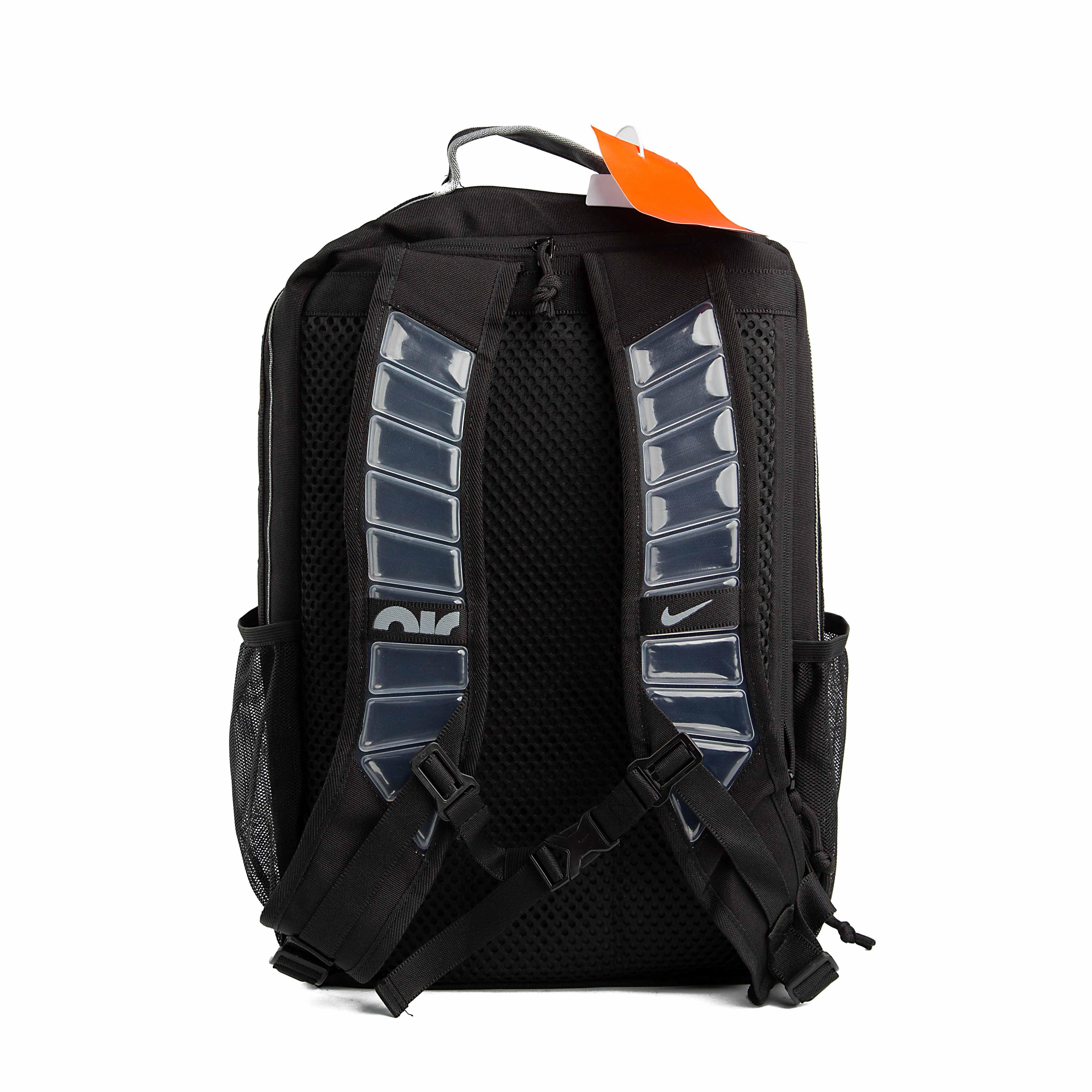 This is a durable, multi-pocket backpack from Nike, designed for practicality and organization. 