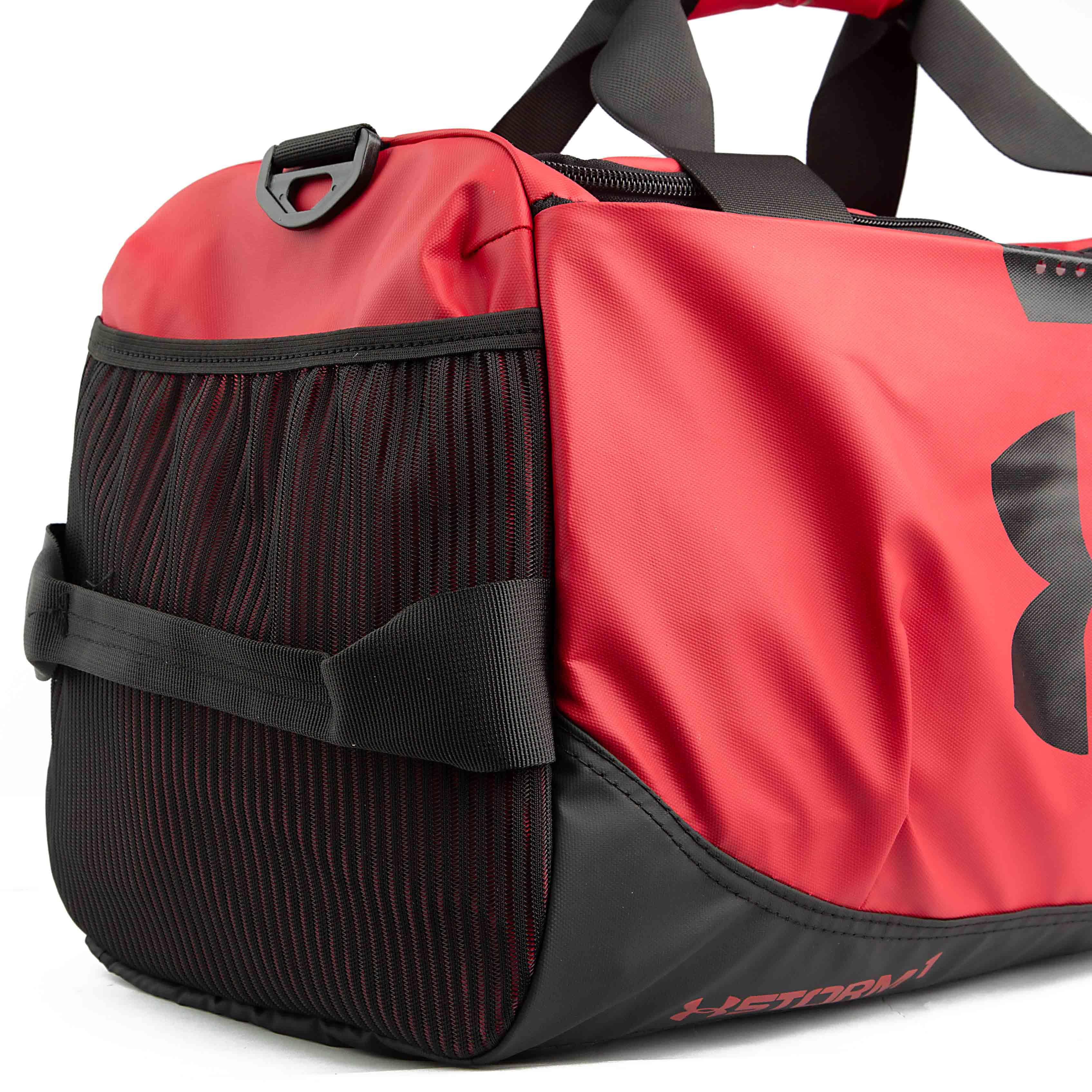 This is a durable and water-resistant duffel bag from Under Armour's Storm series.