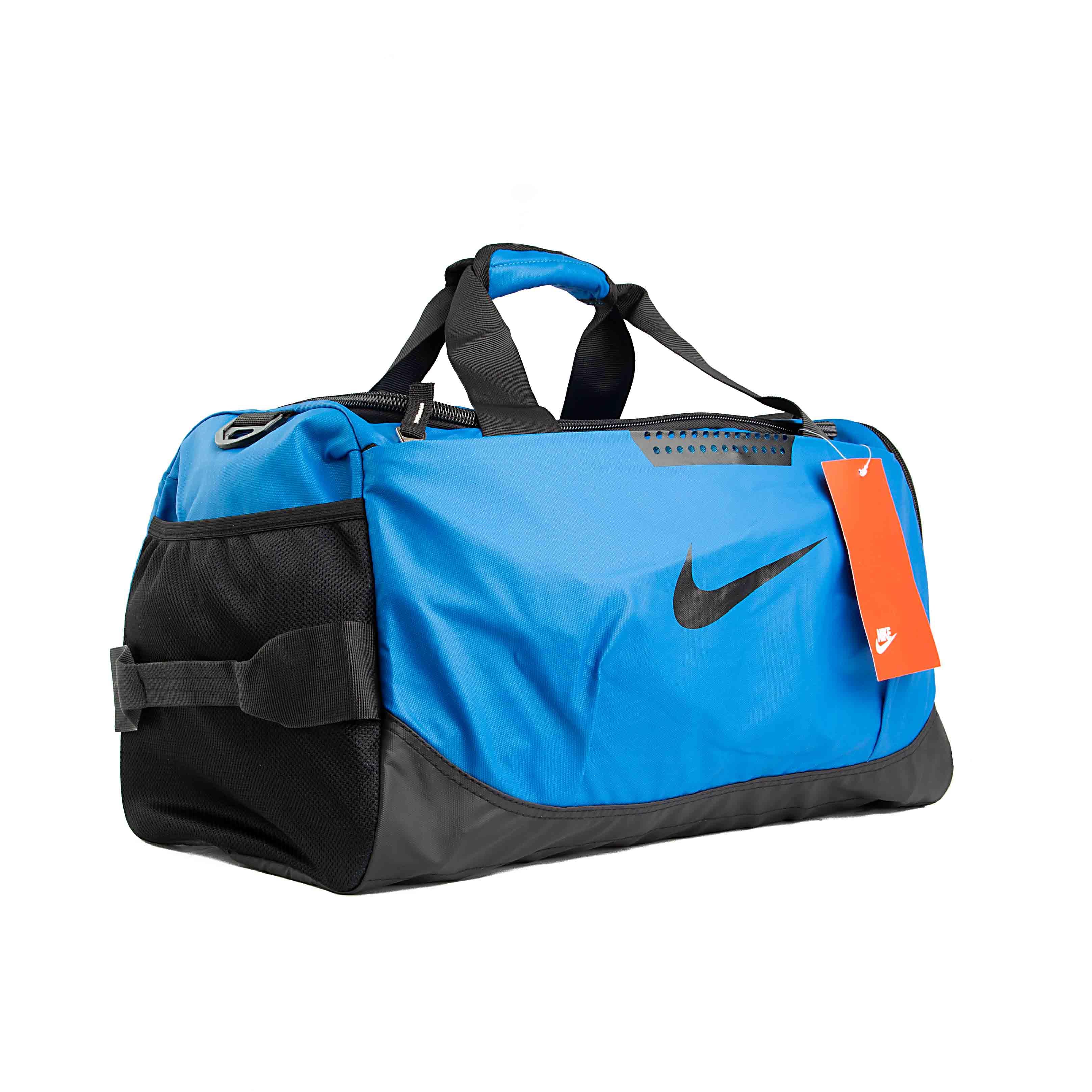 Blue Nike Brasilia Training Duffel Bag with black accents.