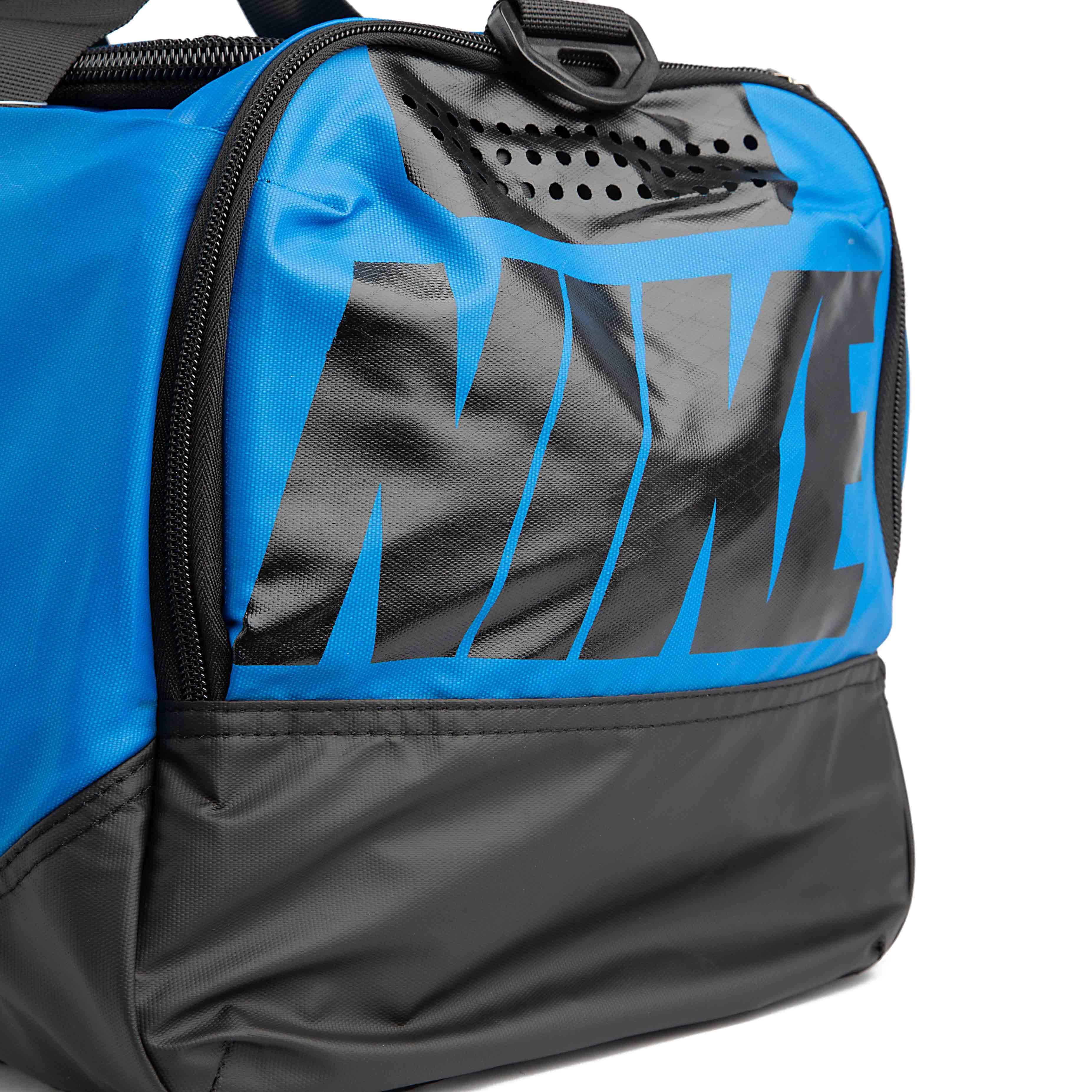 Blue Nike Brasilia Training Duffel Bag with black accents