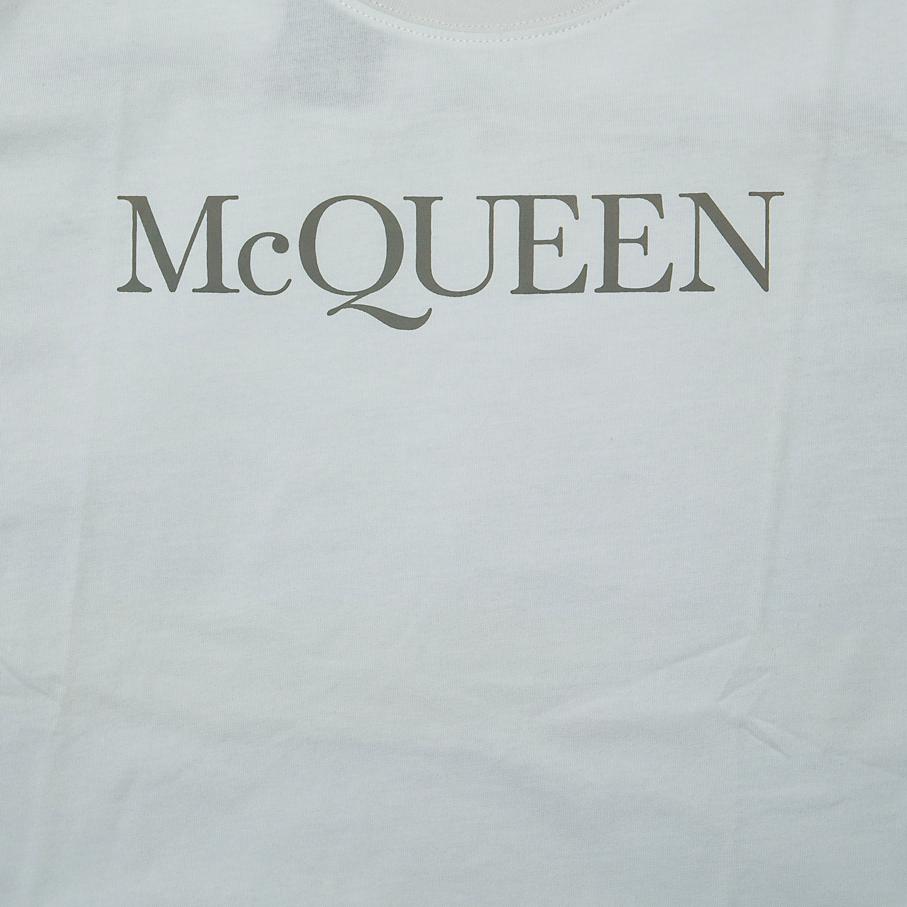 A luxury, minimalist short-sleeve crew neck t-shirt from the British fashion house Alexander McQueen.