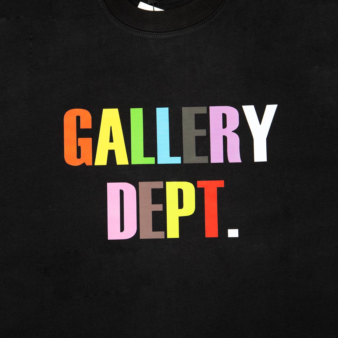 A classic fit, short-sleeved cotton T-shirt featuring the brand's name, "GALLERY DEPT.", printed across the chest in two lines.